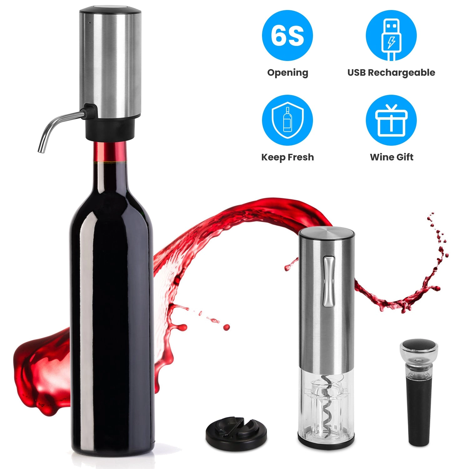 GBruno 4-in-1 Electric Wine Opener Set