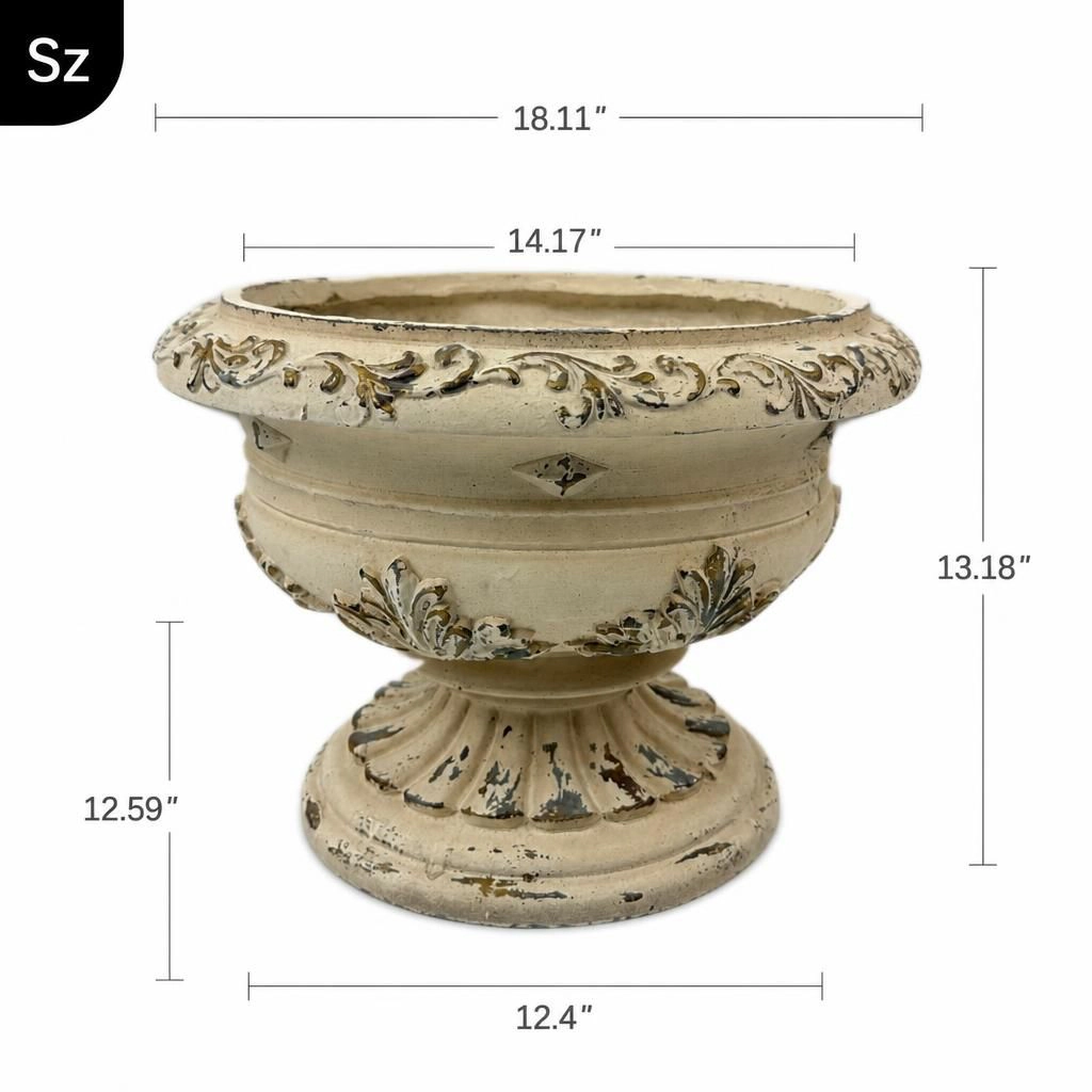 WOW PIONEER Large Round Magnesium Oxide Planter