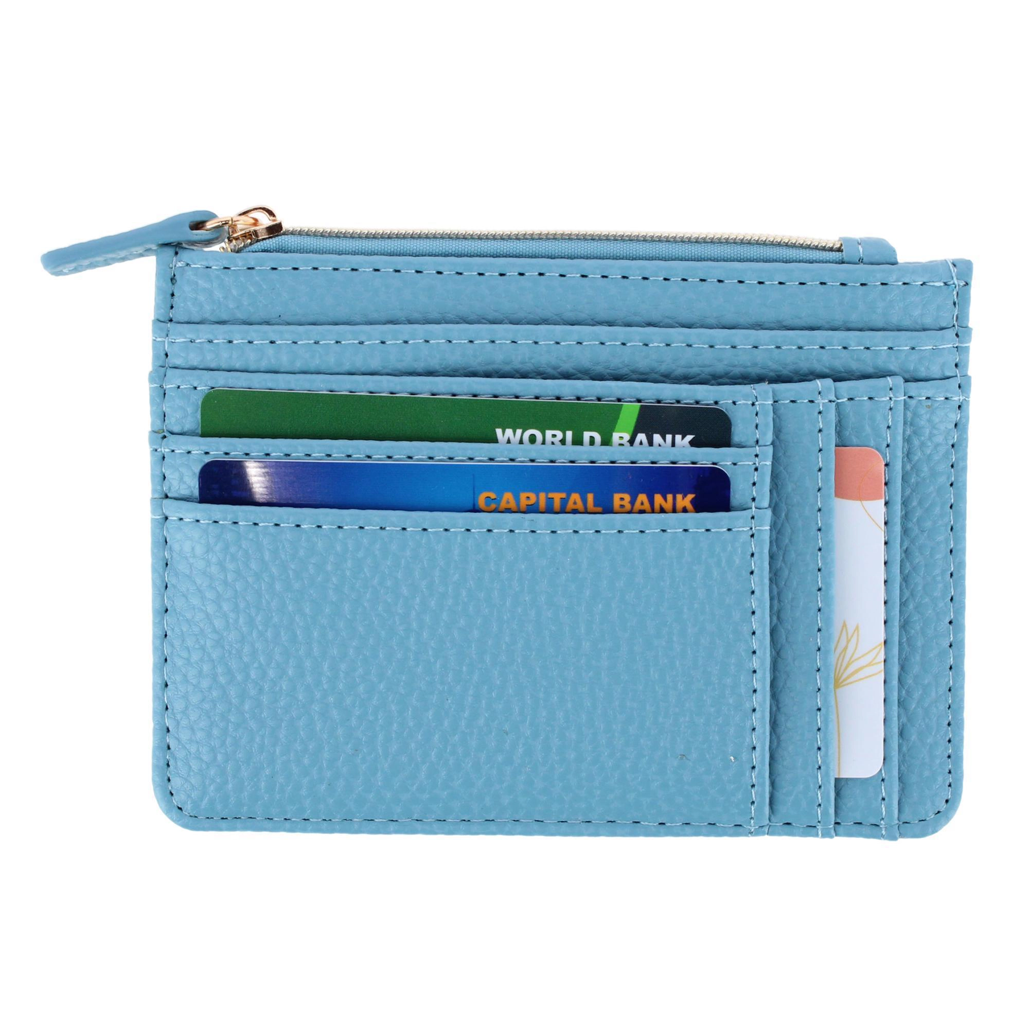 Julia Buxton Women's Colorful Premium Faux Leather Slot Coin Case Purse