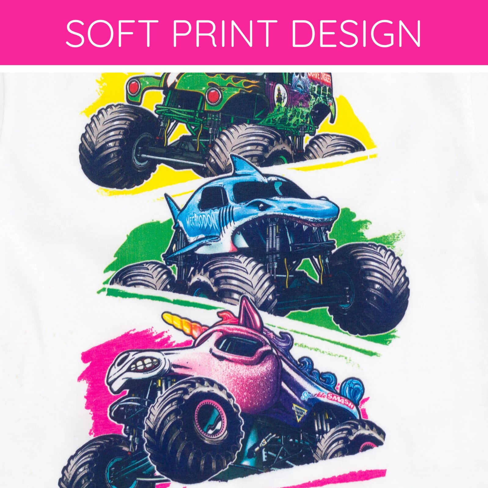 Monster Jam Girls' 2-Piece T-Shirt and Bike Shorts Set