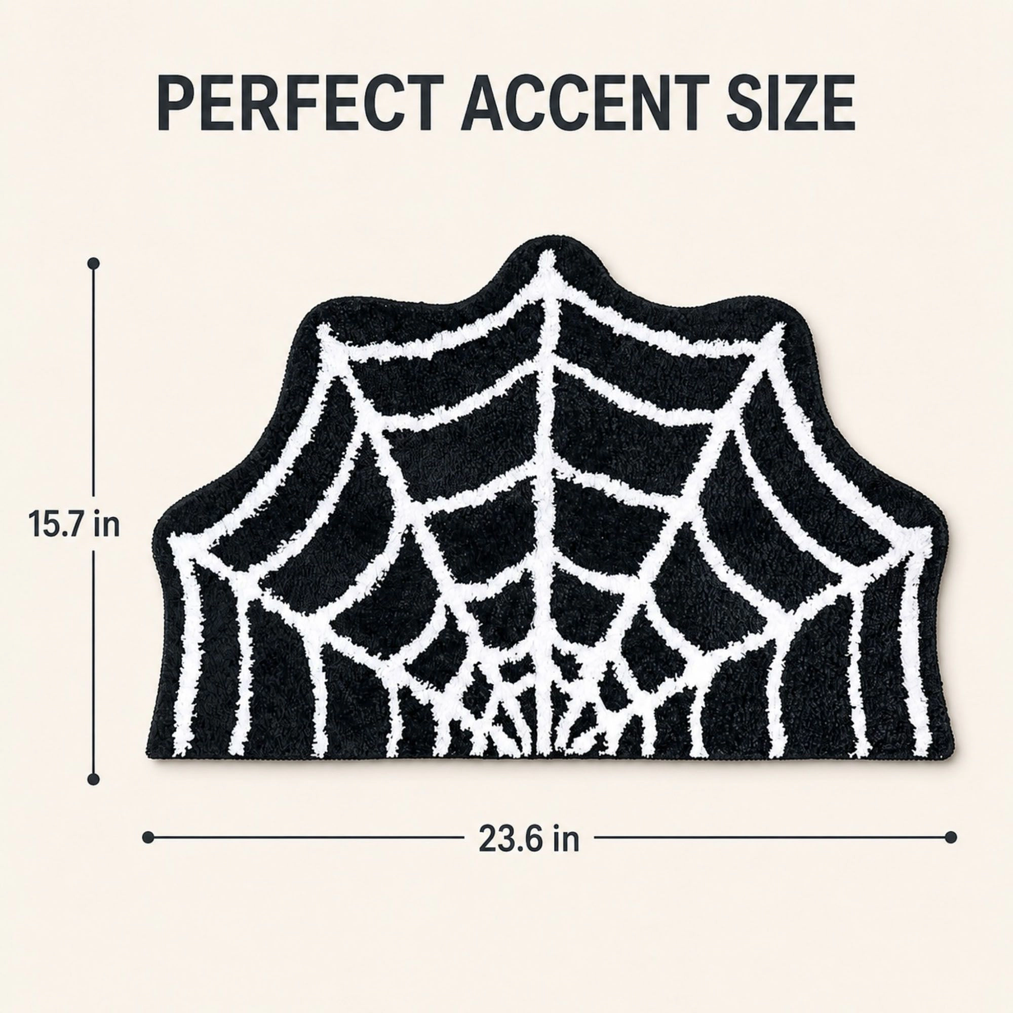 Alilang Halloween Spider Web Shaped Nonslip Bath Accent Rug 15.7 x 23.6 in
