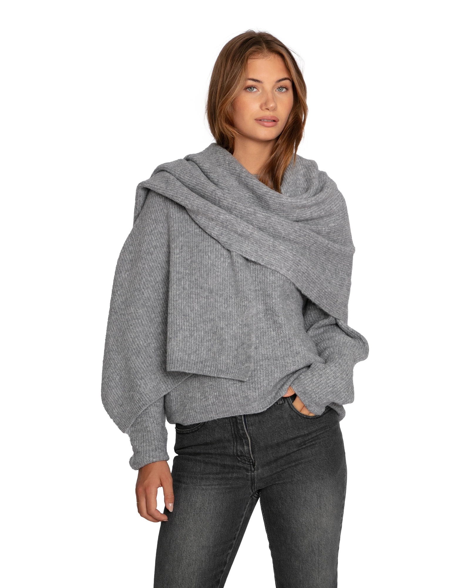 Belle & Bloom Wrap Me Up Scarf Sweater