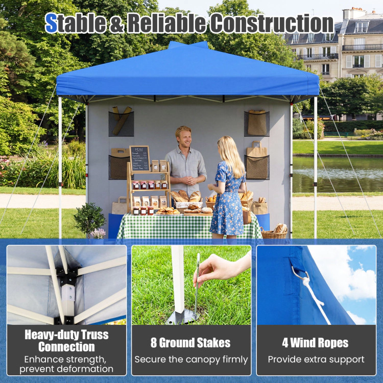 Hivvago Instant Pop Up Canopy Tent With Sidewall And 6 Pockets