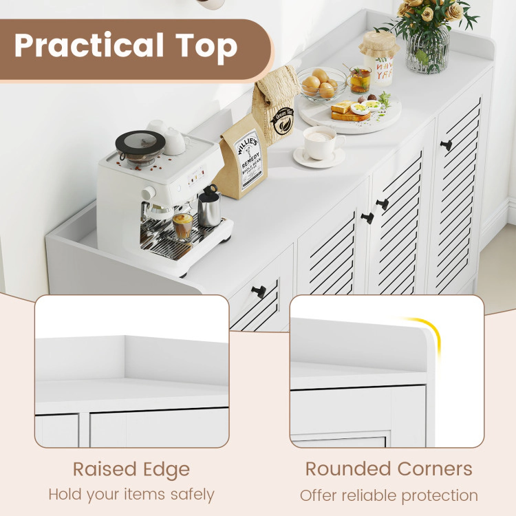 Hivvago Buffet Cabinet With Storage Modern Sideboard Cabinet With 3 Doors