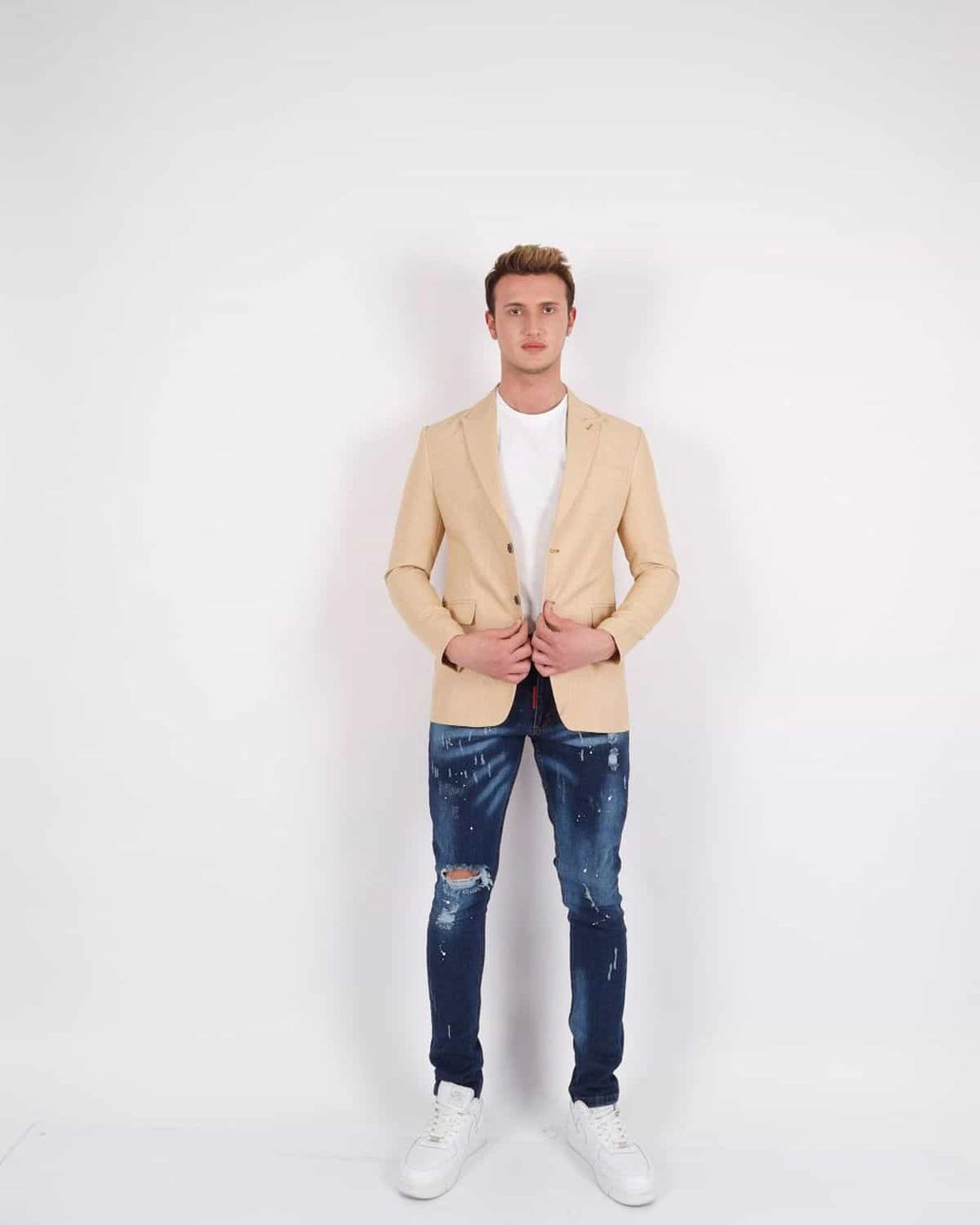 Elie Balleh Men's Slim Fit Solid Sports Coat Jacket