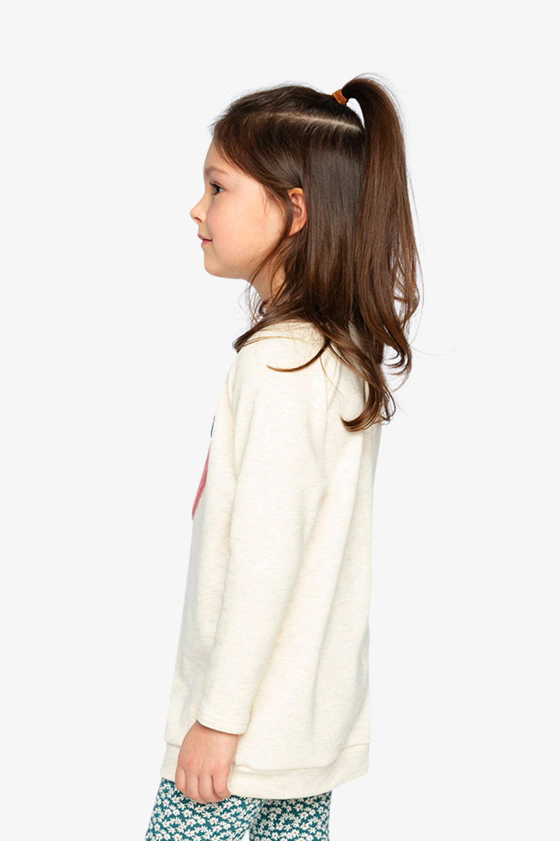 Deux par Girls Strawberry Appliqué Brushed Jersey Long Sleeve Tunic
