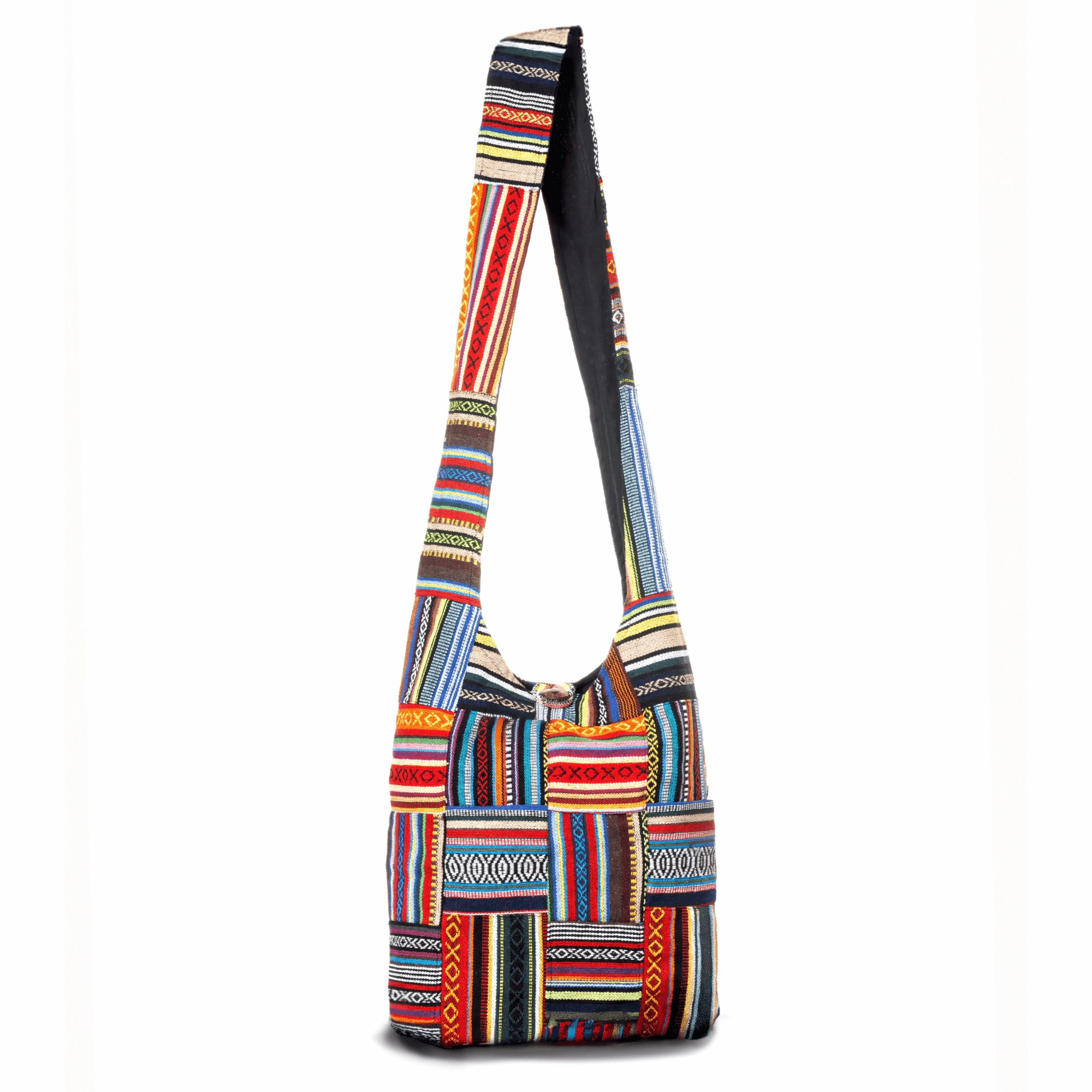 Kathmandu Collection Womens Patchwork Striped Hobo Bag