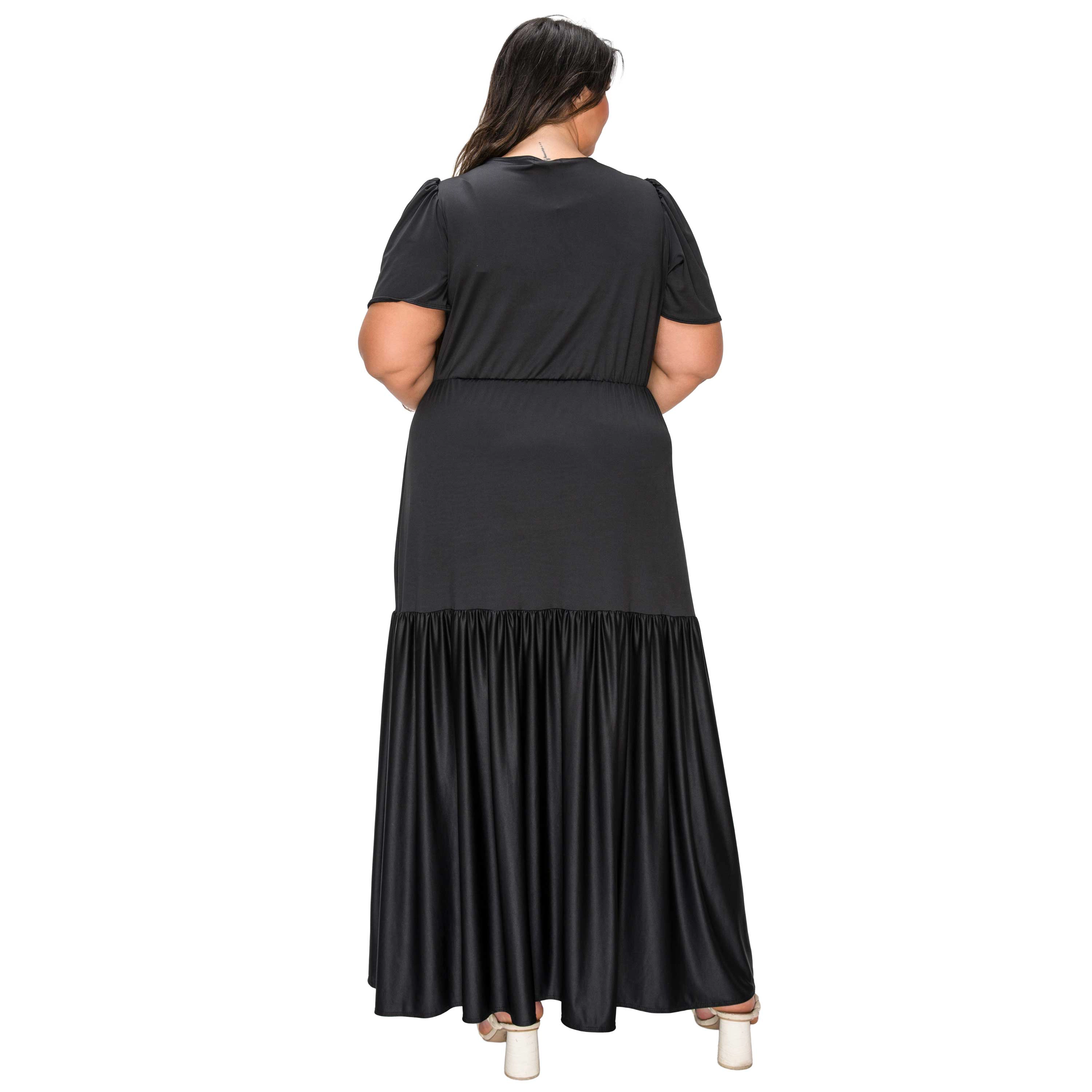 L I V D Women's Plus Violetta Tiered Surplice Dress