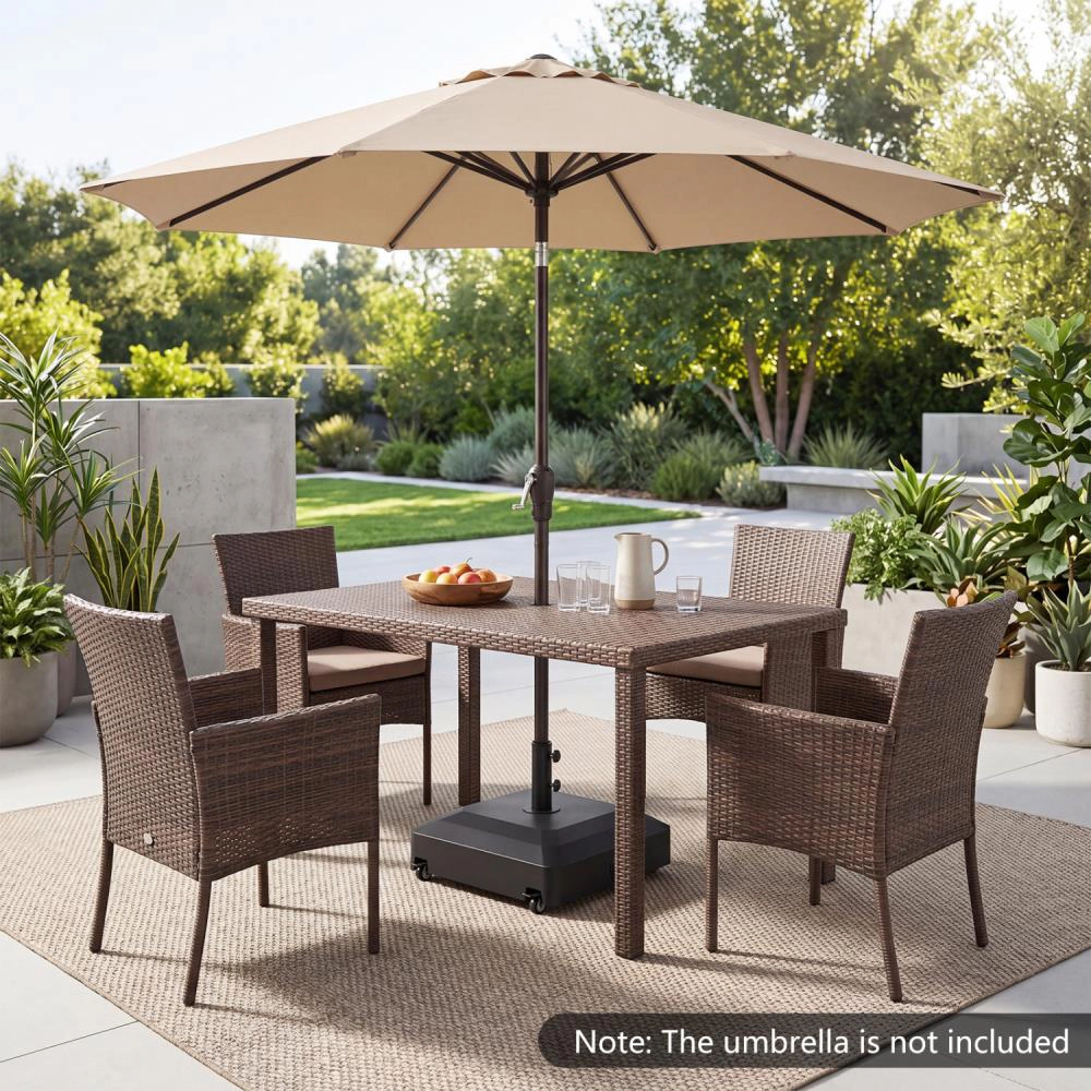 Hivvago Outdoor Fillable Umbrella Base With Wheels Water Sand Weighted Umbrella Stand