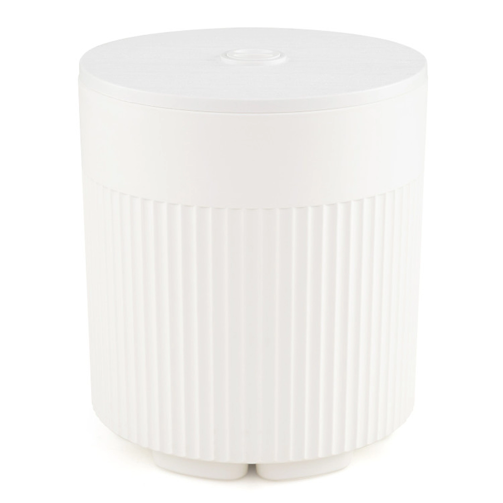 SUGIFT White 3-in-1 Fillable Patio Umbrella Base and Side Table, 53 lb Capacity