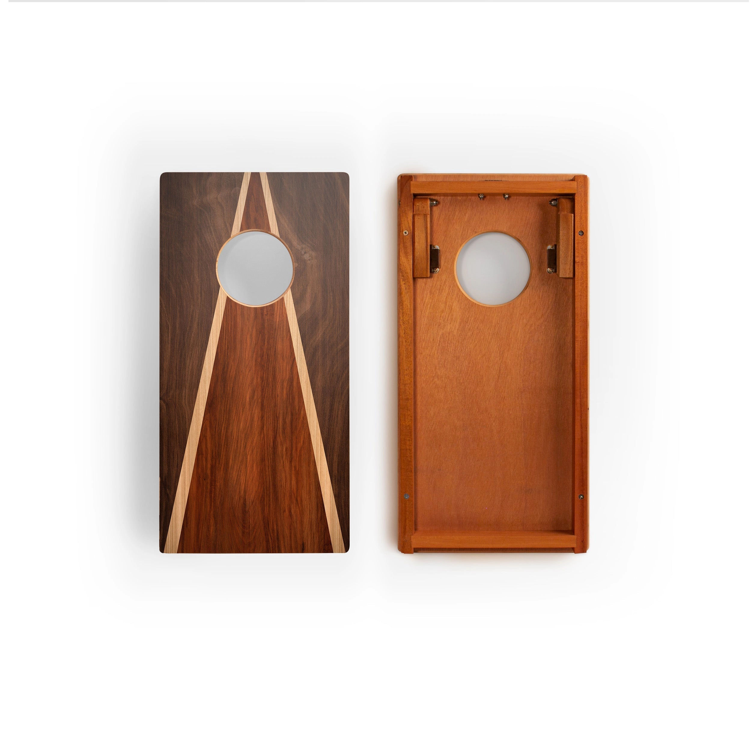 Elakai 1ft x 2ft  Dark Wood Triangle Mahogany Pathfinder Cornhole Board Set