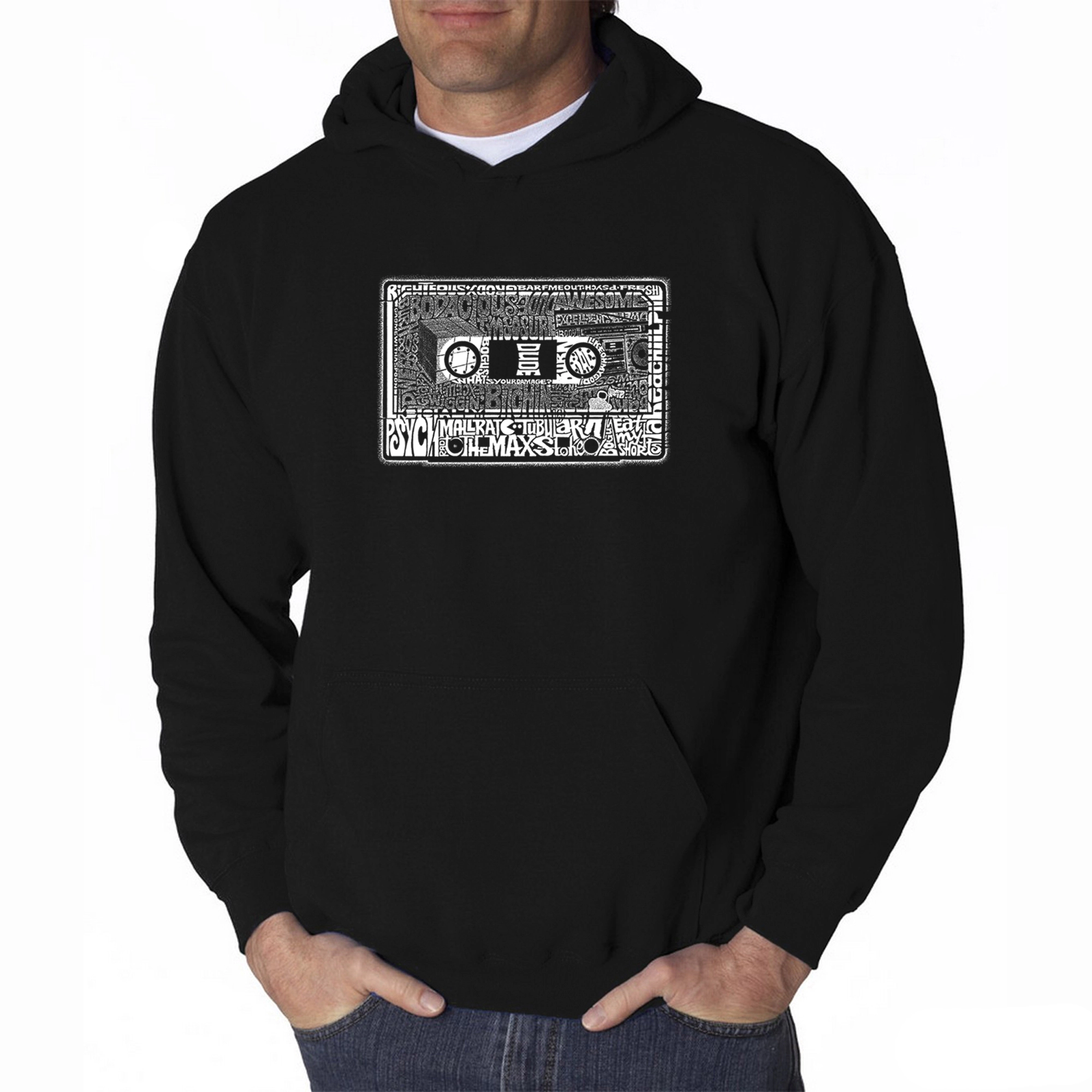 LA Pop Art The 80's - Men's Word Hooded Sweatshirt