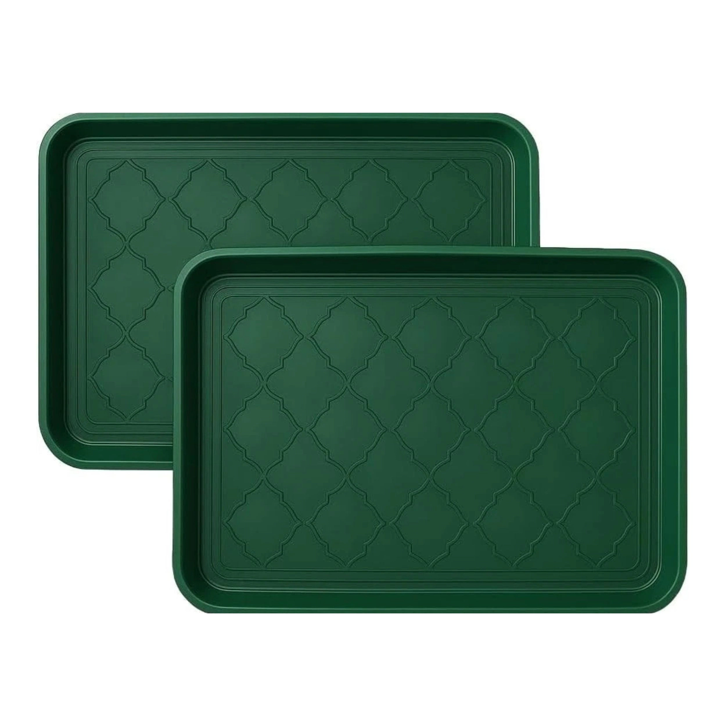 Home Collection Pack of 2 Green Waterproof Boot Trays 16.5" x 12.5"