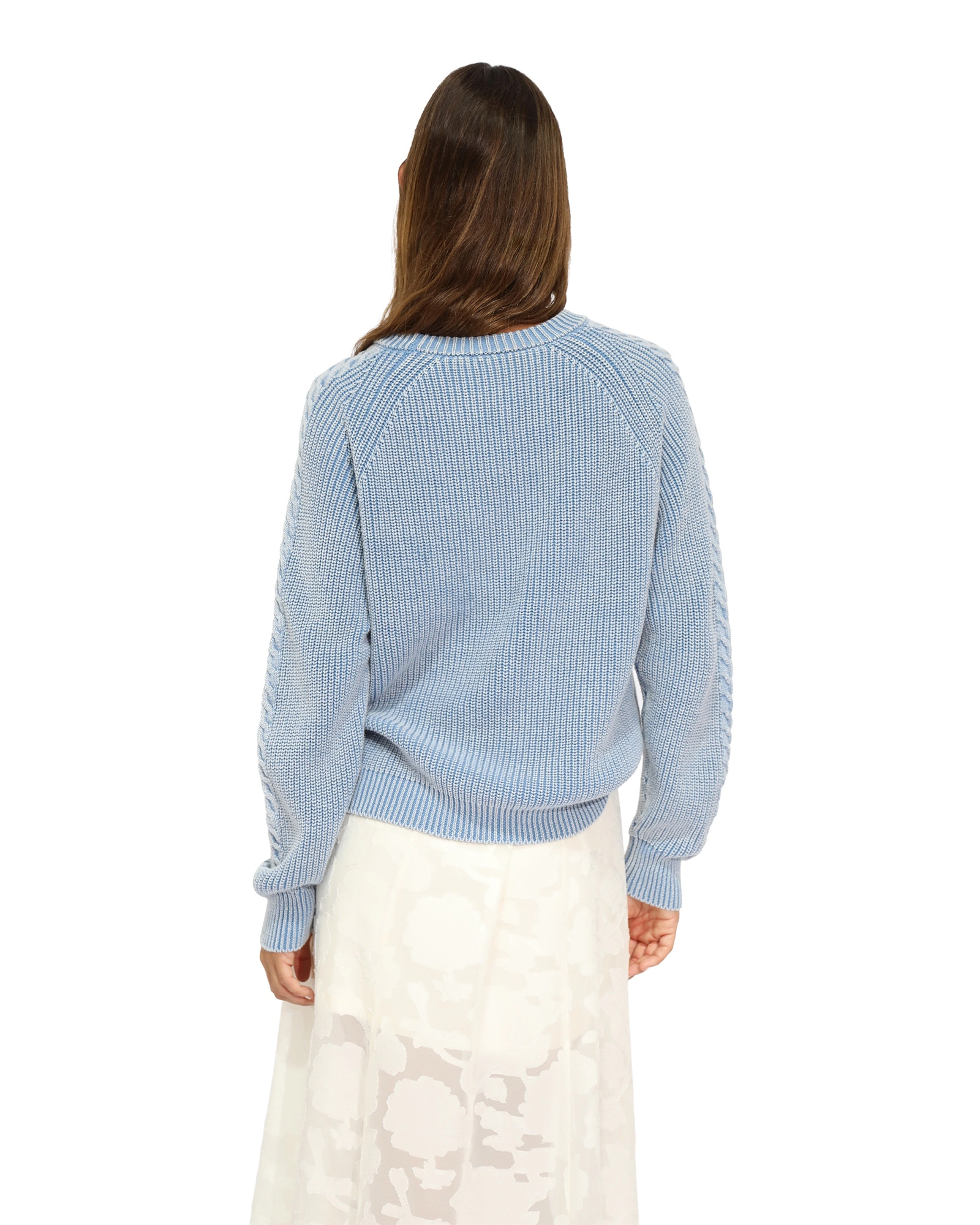 Belle & Bloom Hudson Street Cable Garment Dyed Sweater