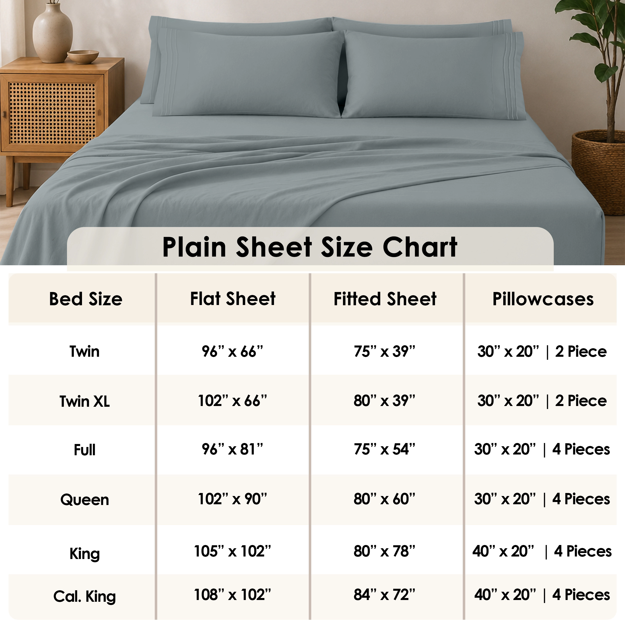 Lux Decor Collection Ultra Soft 6 Piece Microfiber Sheet Set Deep Pocket Solid Bedsheets