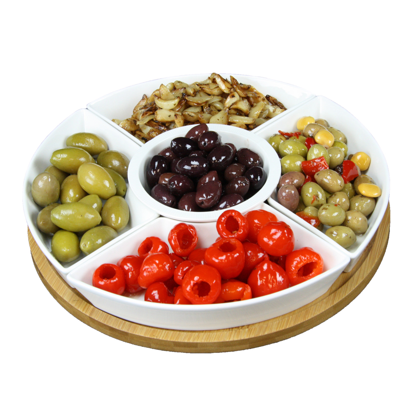 Elama Signature 12 1/4 Inch 6pc Lazy Susan Appetizer and Condiment Server