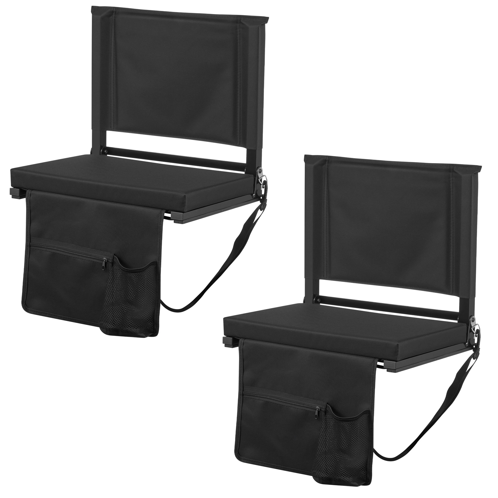 HONGGE Stadium Seat Folding Bleacher with Back Support and Thick Cushion Padded Seats for