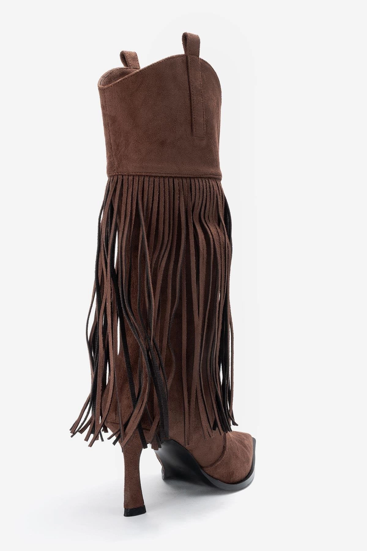 Prologue Shoes Womens Gueras Fringe Pointed Toe Boot