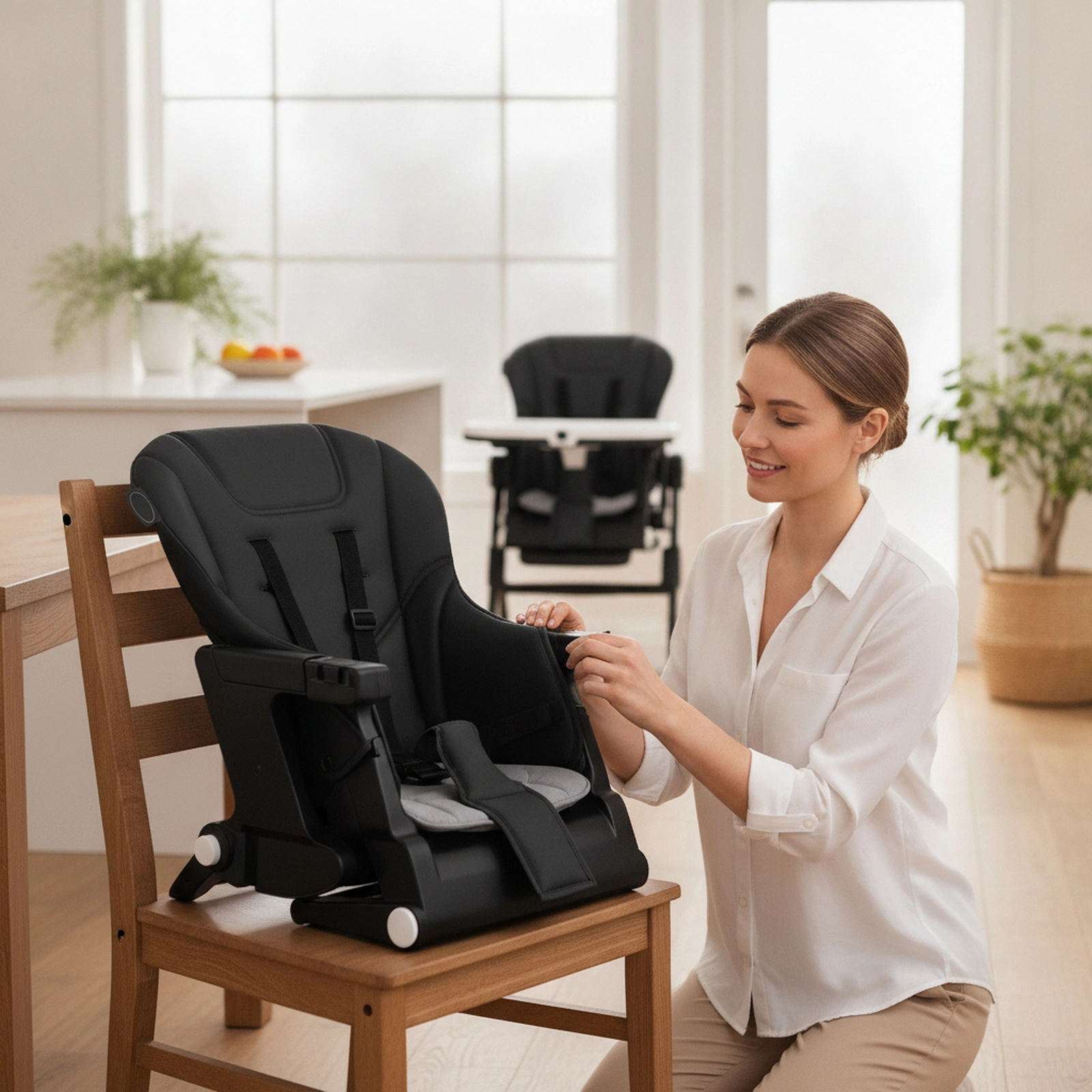 4-in-1 Baby High Chair and Booster Seat 7 Heights 5-Position Backrest Dual Feeding and Play Trays 0 to 36 Months