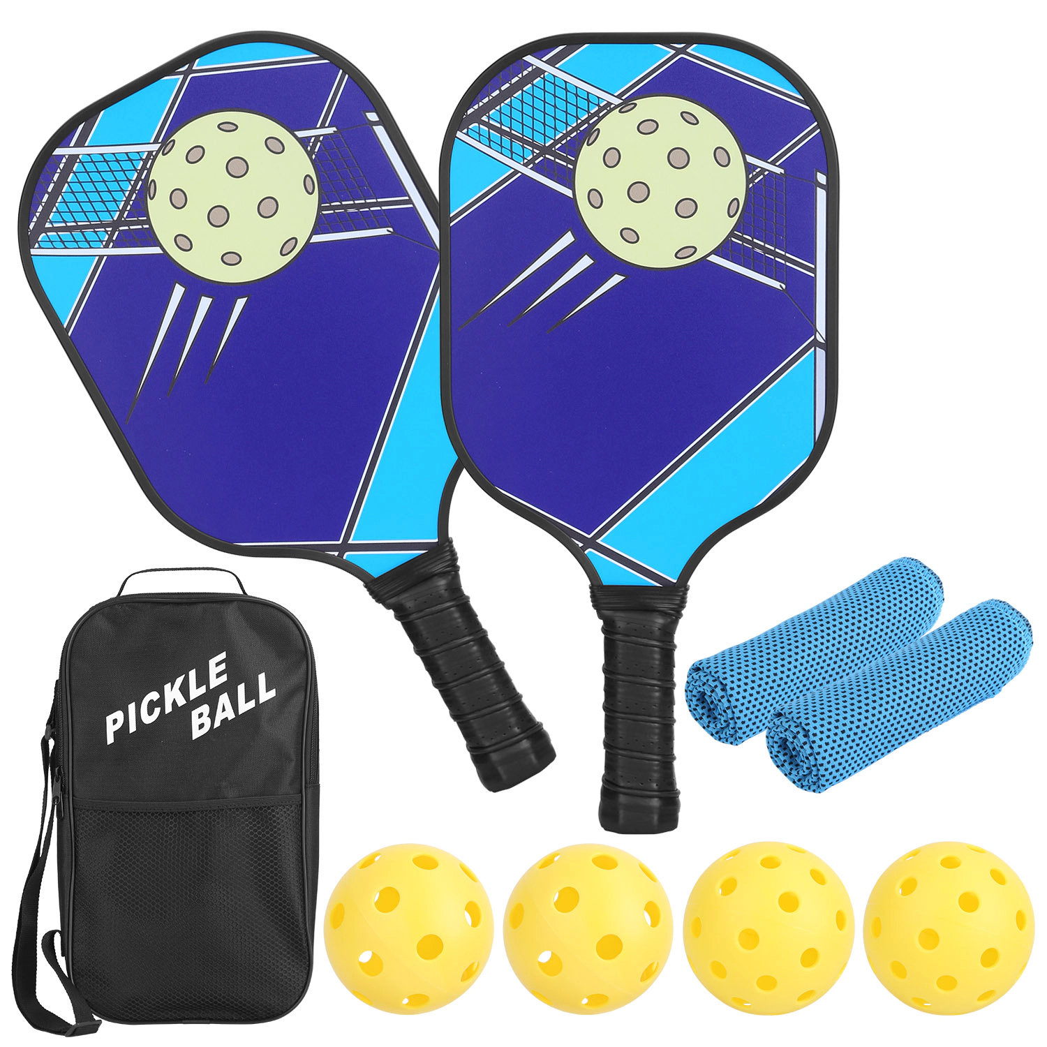 GBruno Fiberglass Pickleball Set With Carry Bag