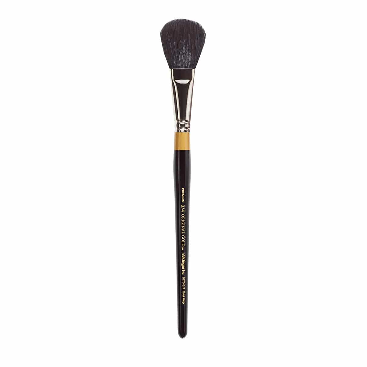 KINGART Original Gold 9275 Oval Mop Brush, Black Synthetic Hair, Short Handle