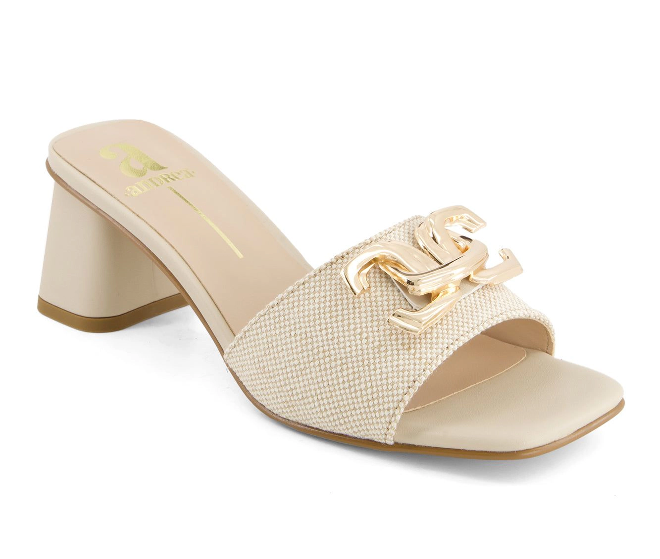 Andrea Womens Slip On Heeled Sandals