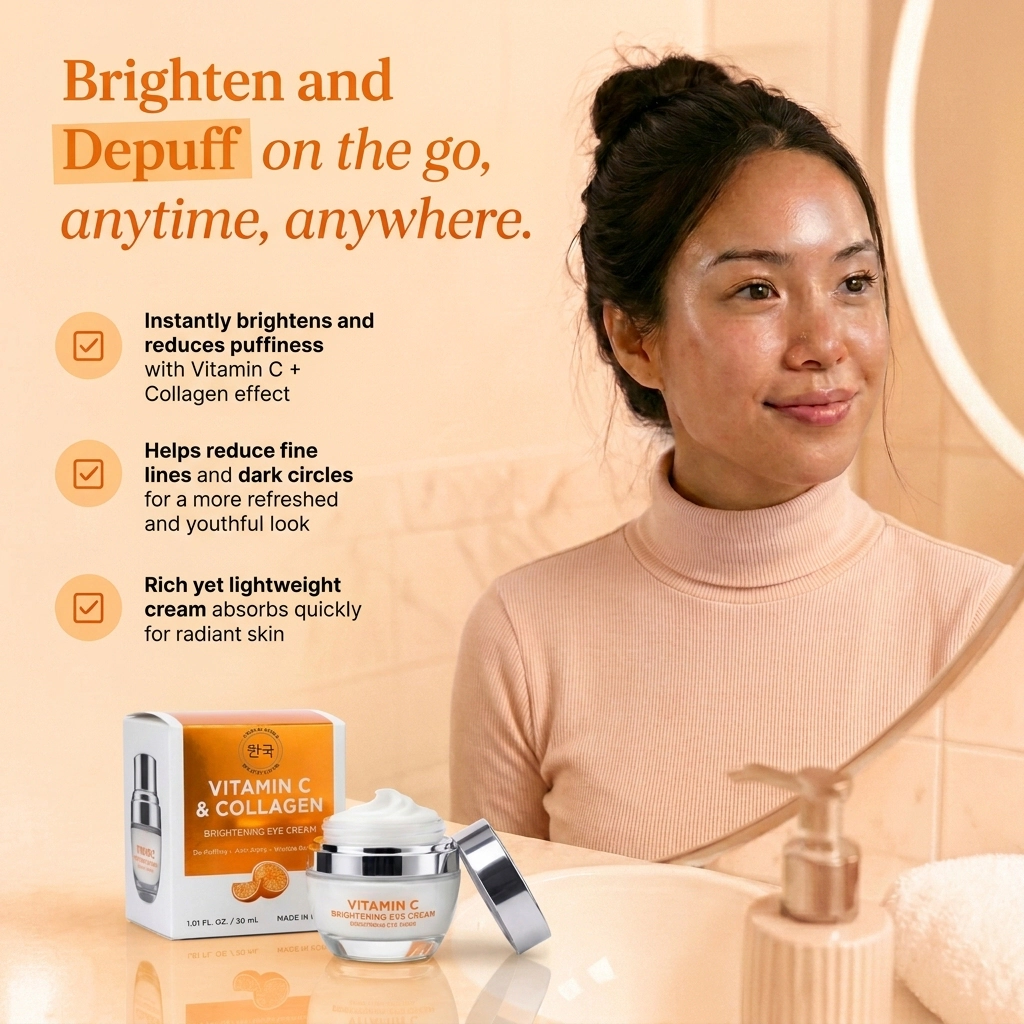 Lovery Vitamin C & Collagen Brightening Eye Cream - Korean Skincare Radiance & Firming Eye Treatment