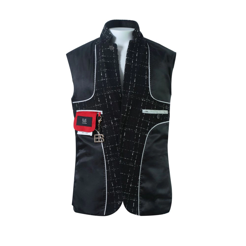 Elie Balleh Boys Slim Fit Windowpane Blazer Sports Coat
