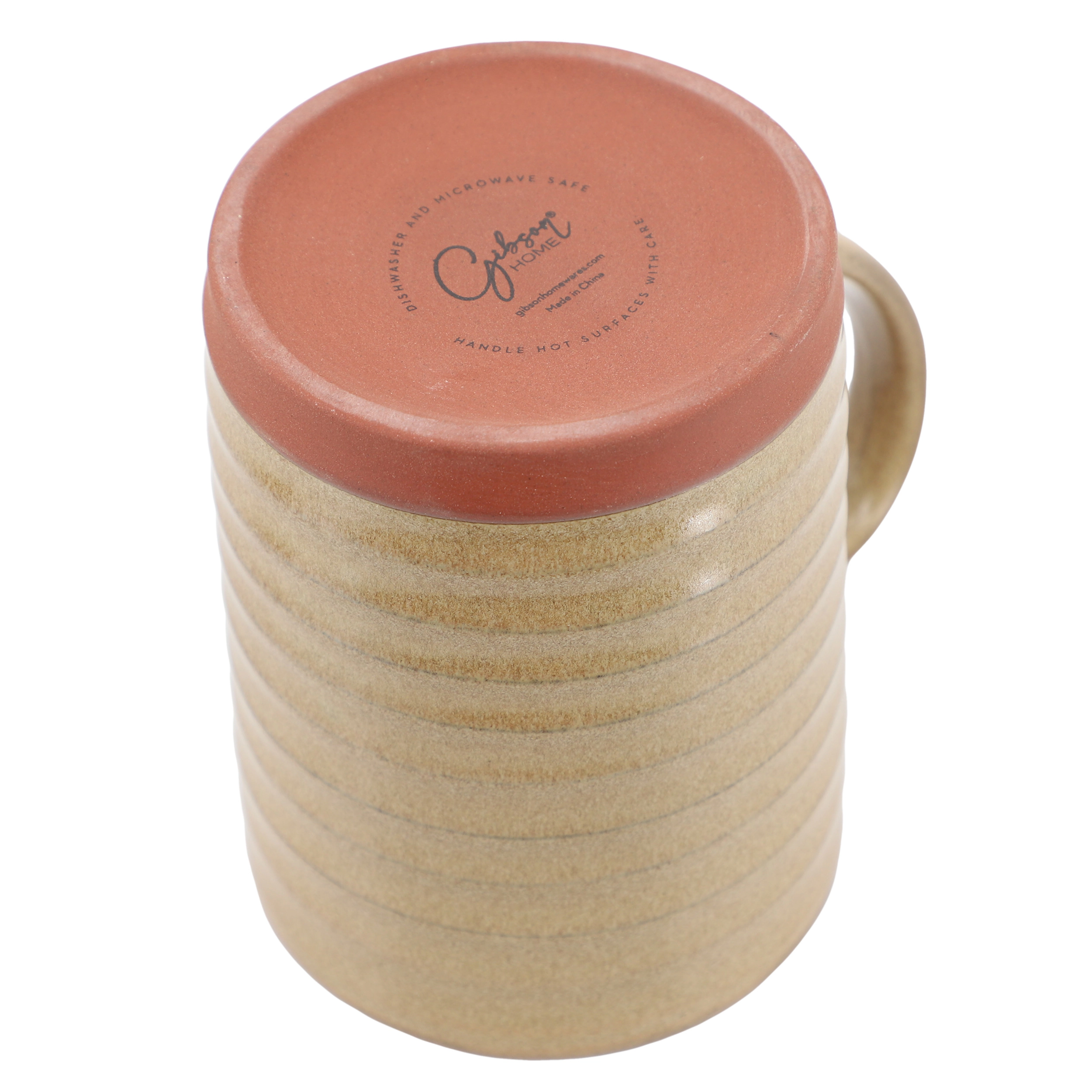 Gibson Home Terra Bella 4 Piece 18.5 Ounce Terracotta Mug Set in Sandstone