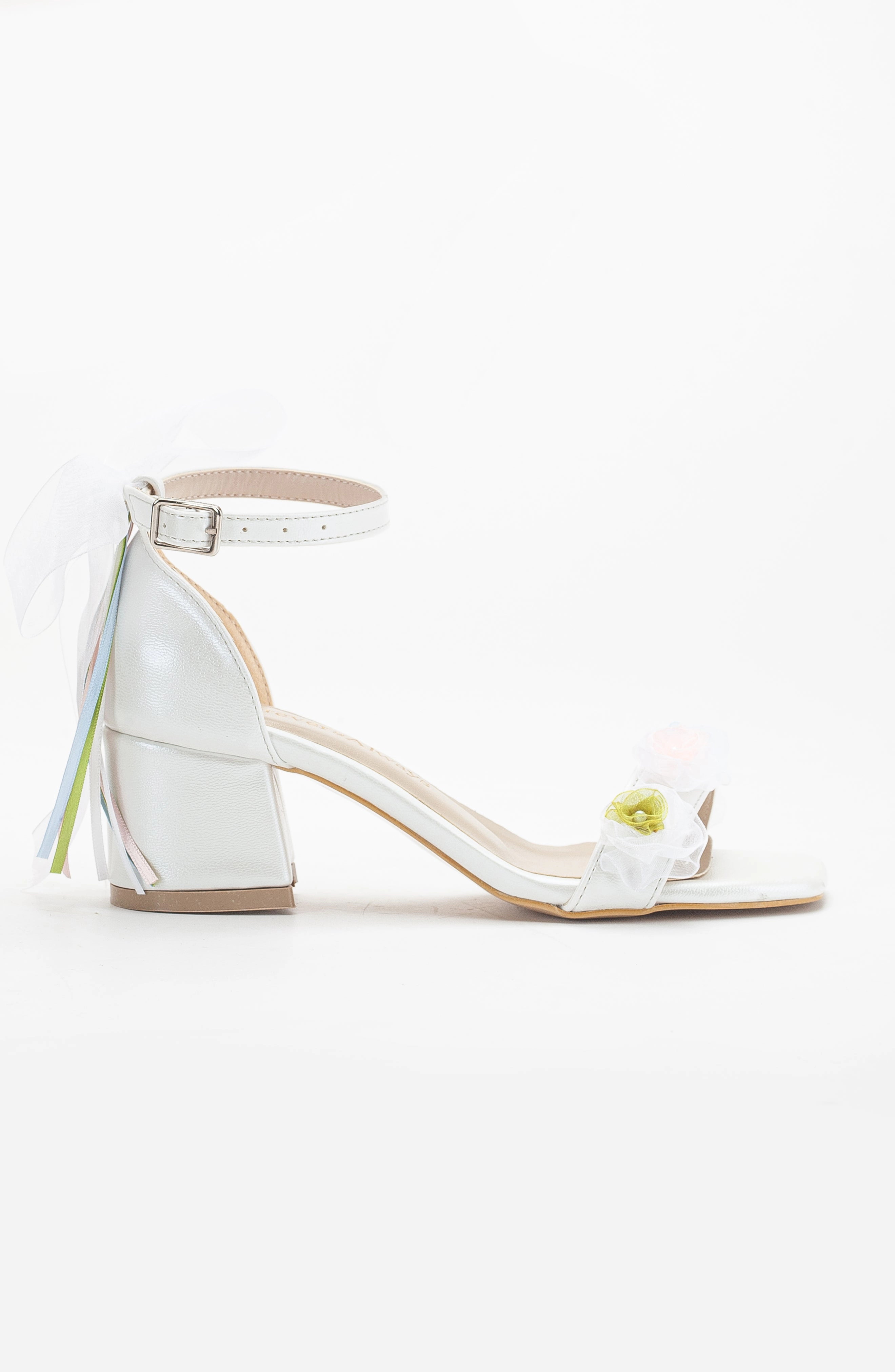 Forever & Always Womens Grazia Lace Block Heel Bridal Sandals