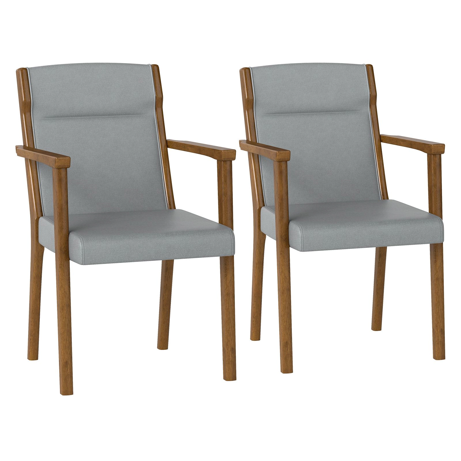 SlickBlue Set of 2 Wooden Accent Chairs with High Back & Soft Cushion