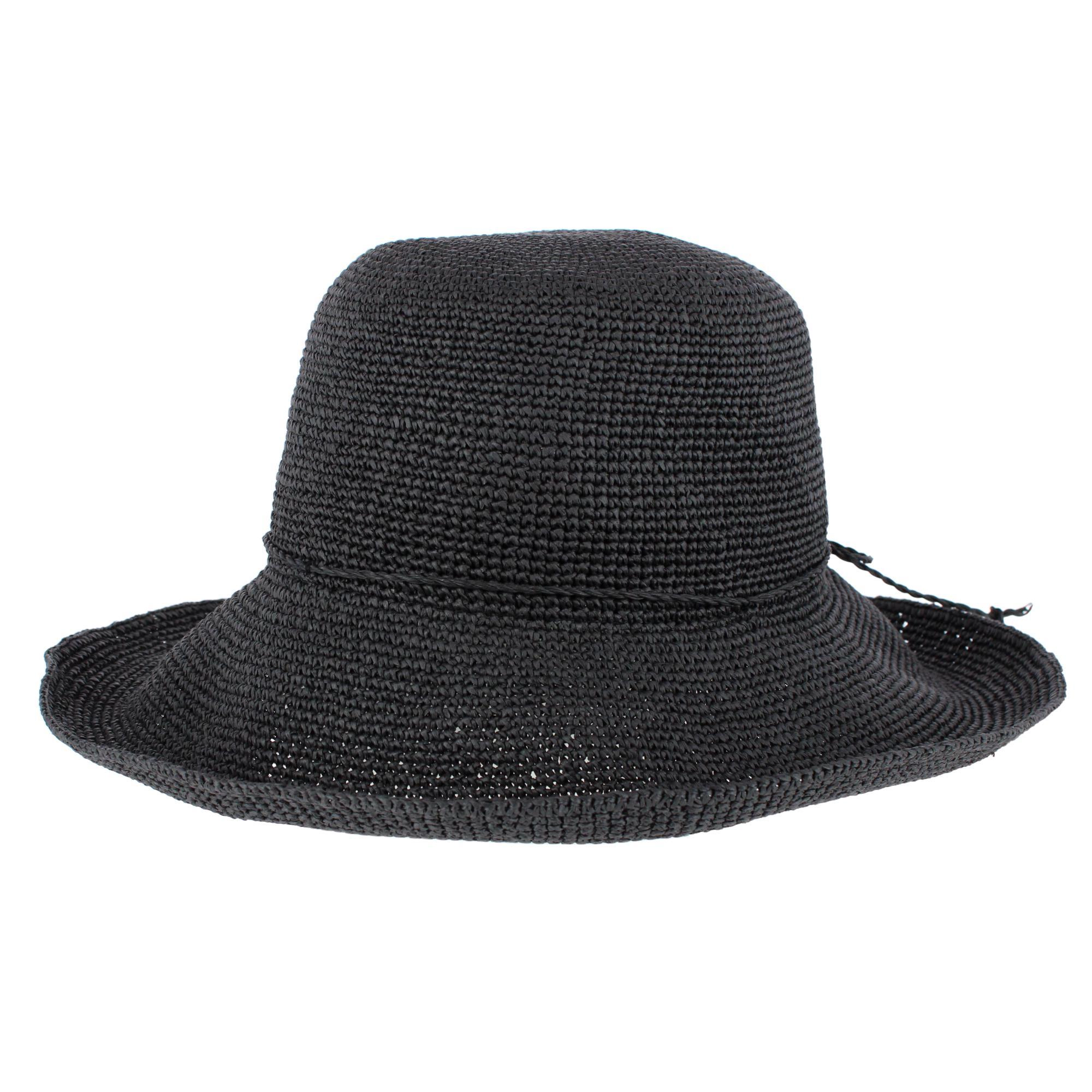 CTM Women's Toyo Straw Crocheted Sun Hat with Shapeable Brim