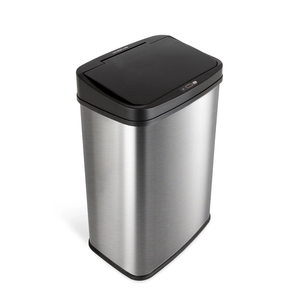 Ninestars Rectangular 13.2-Gallon Stainless Steel Motion Sensor Trash Can