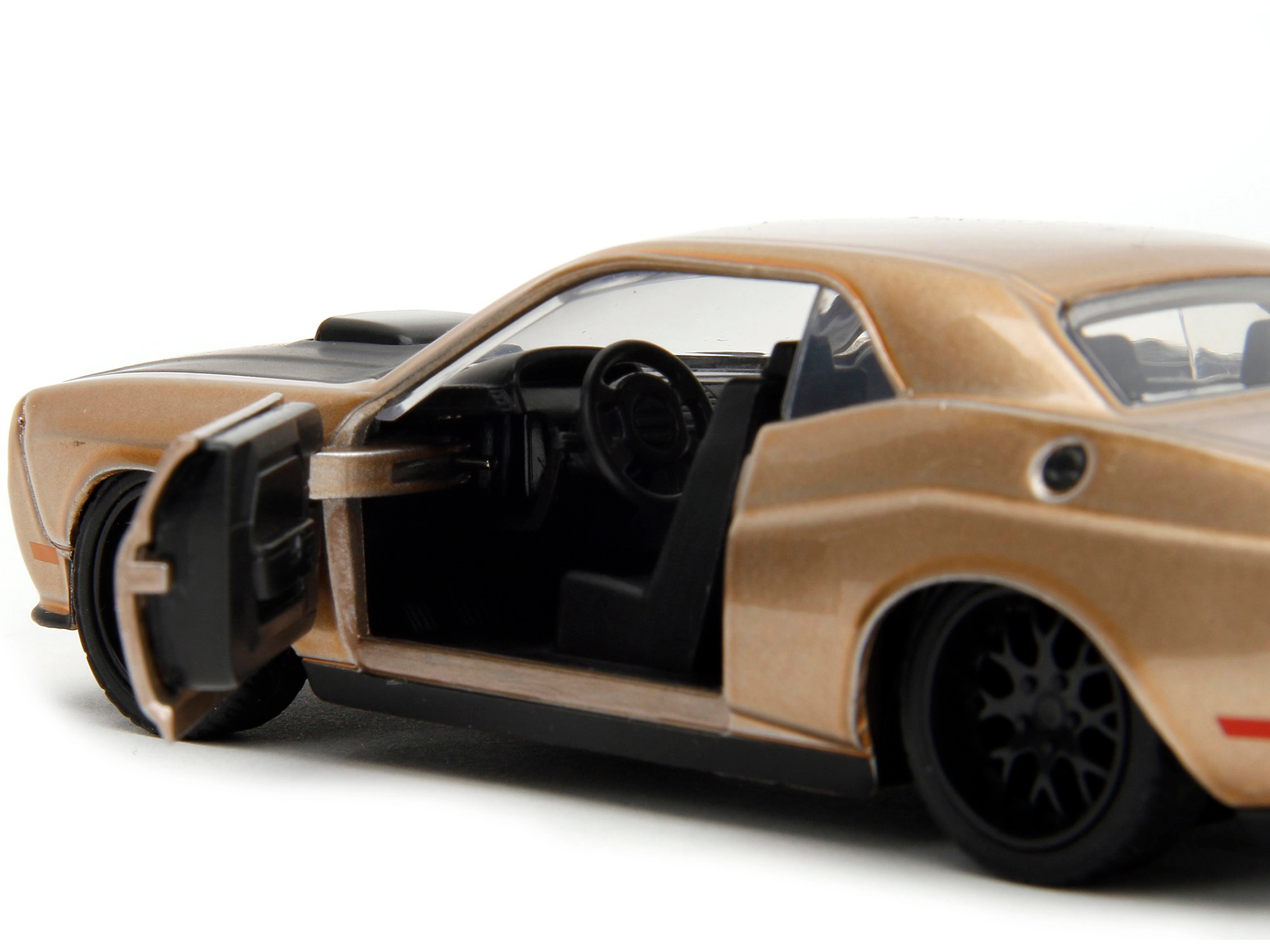 Jada 2012 Dodge Challenger SRT8 Gold Metallic with Black Hood "Pink Slips" Series 1/32 Diecast Model Car by Jada