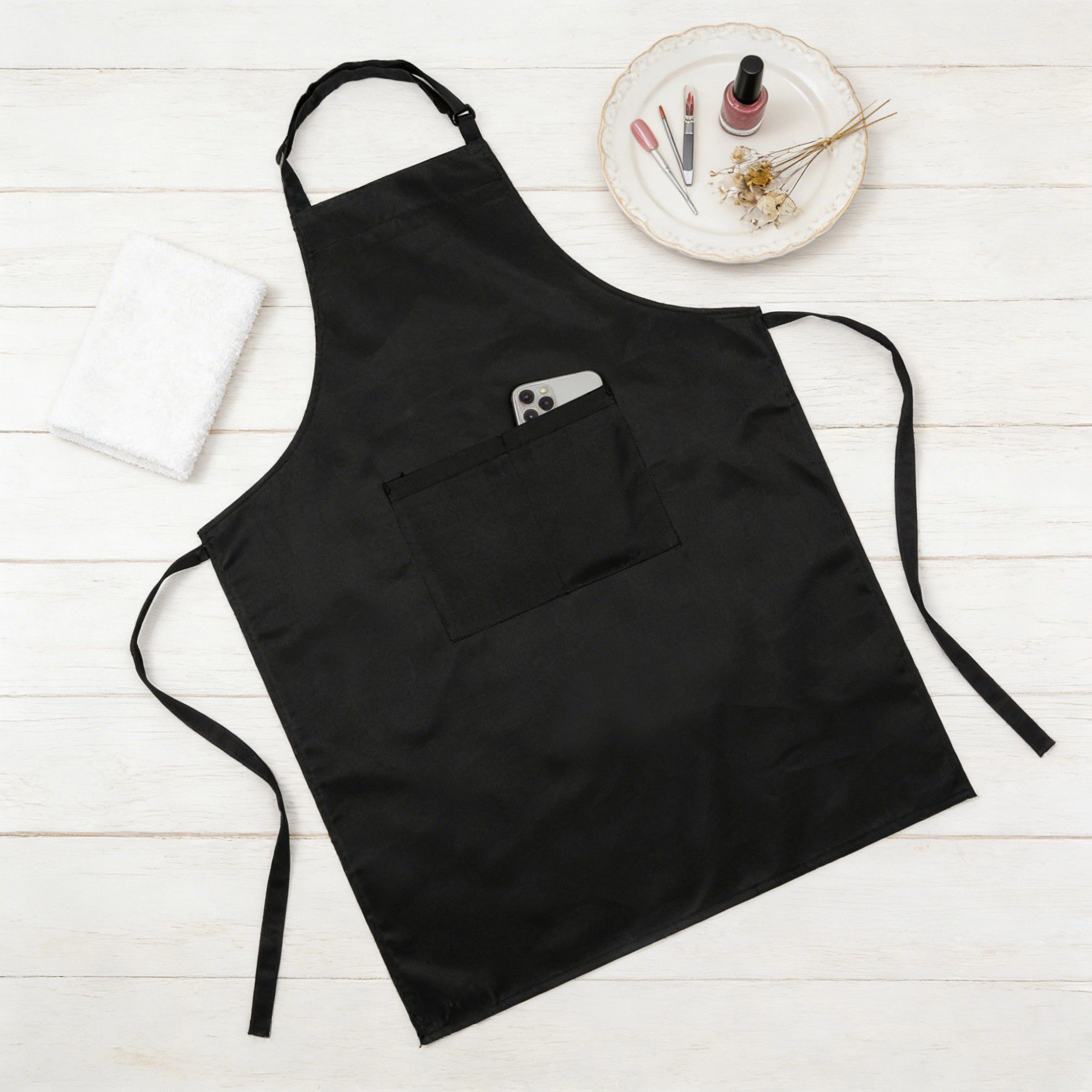 Alilang Unisex Adjustable Neck Kitchen Apron with Front Pocket Lightweight Waterproof Cooking Apron for Baking H