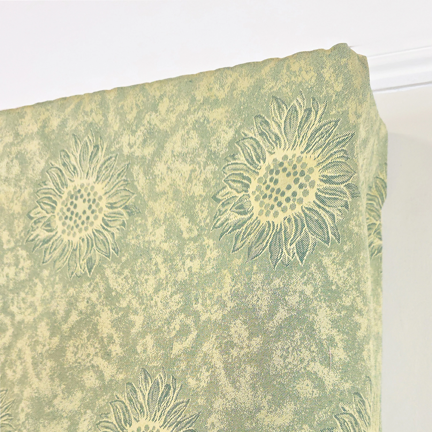 RLF Home 100% Cotton French Sun Flower Regal Lined Window Valance 50 x 17 Lime