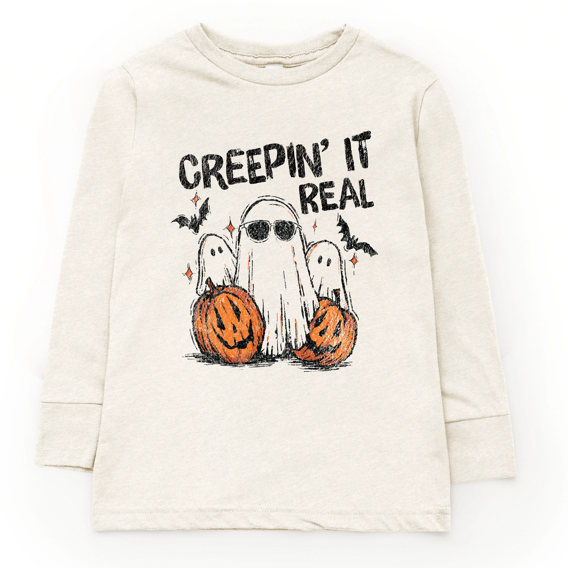 The Juniper Shop - Youth Long Sleeve Graphic T-Shirt Creepin it Real Ghosts