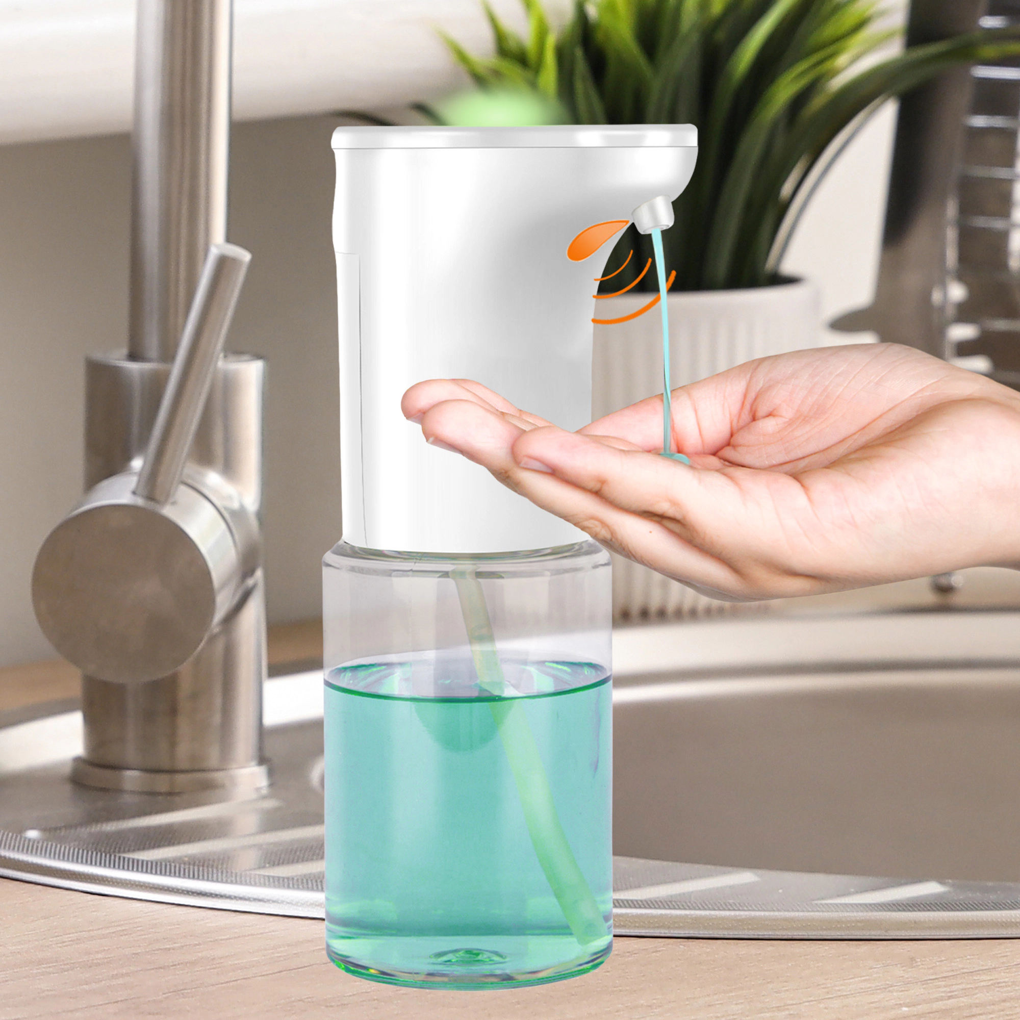Cheer Collection 300 mL Touchless Automatic Soap Dispenser with Spray and Liquid Modes