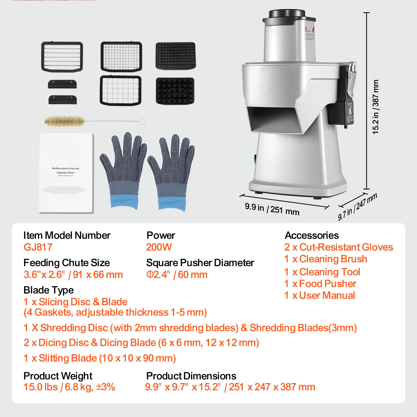 HONGGE Electric Vegetable Slicer Food Cutter