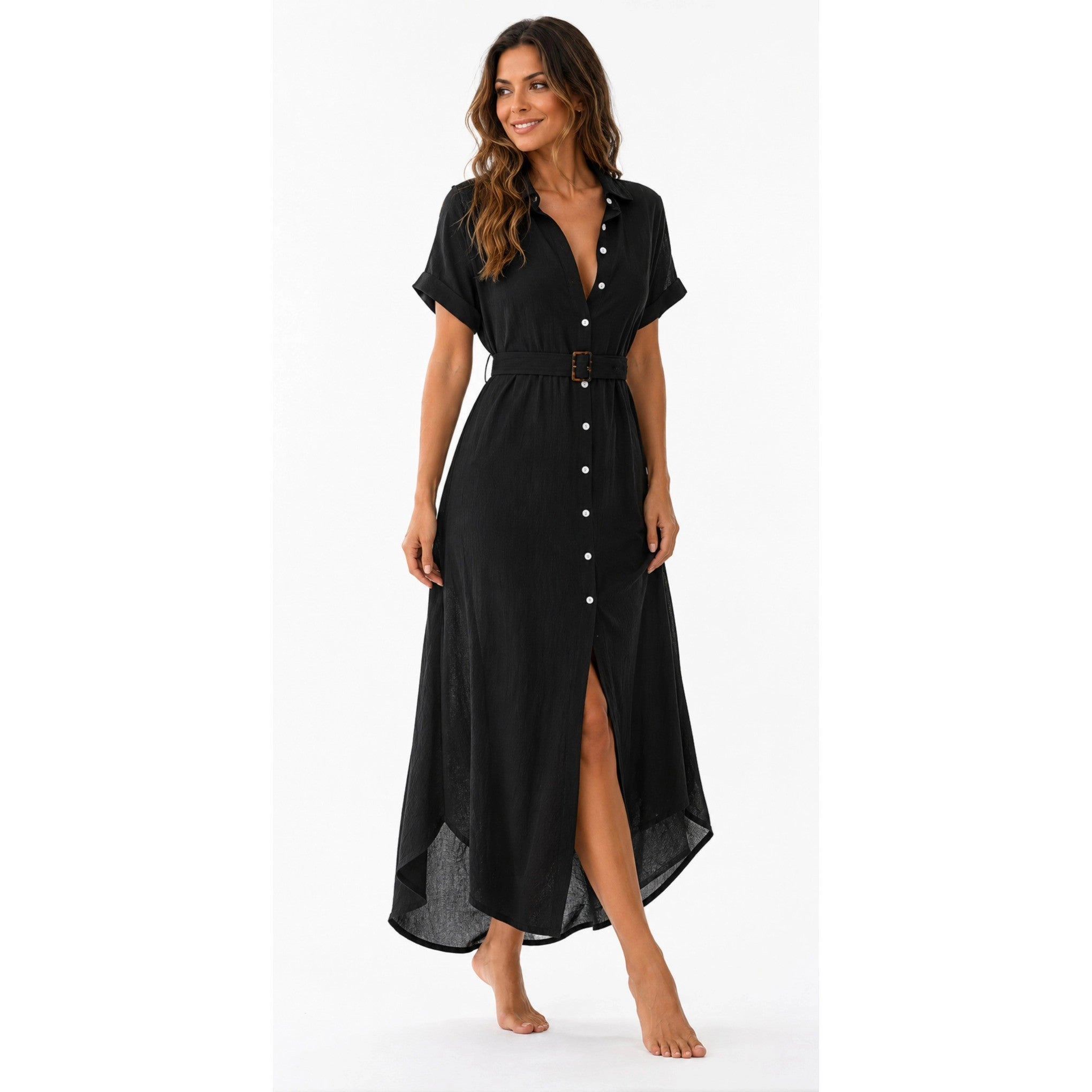 Zilpu Women's Lightweight Swim Cover-Up Maxi Dress