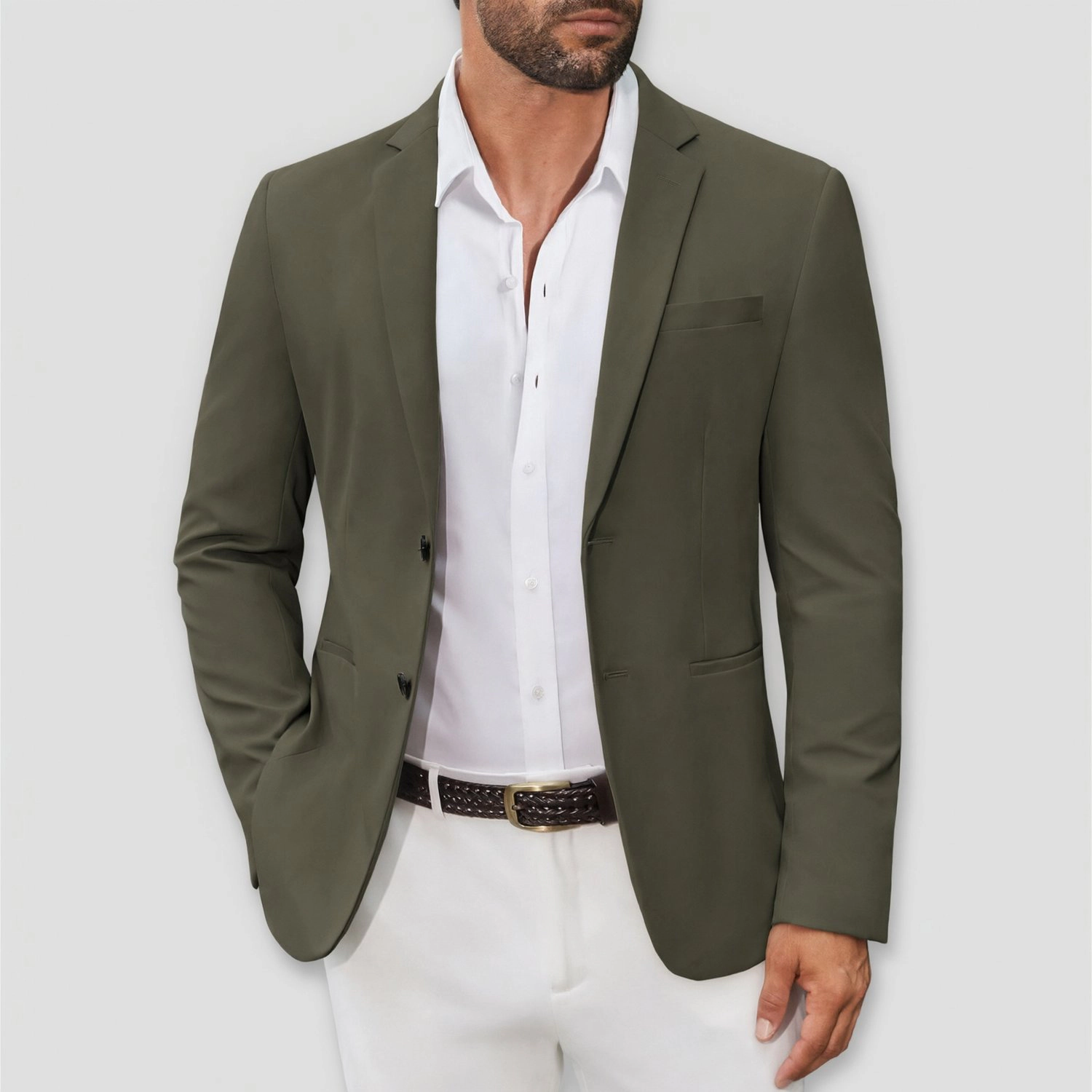 COOFANDY Mens Classic Long Sleeve Blazer Fall Notch Lapel Slim Casual Sport Coat