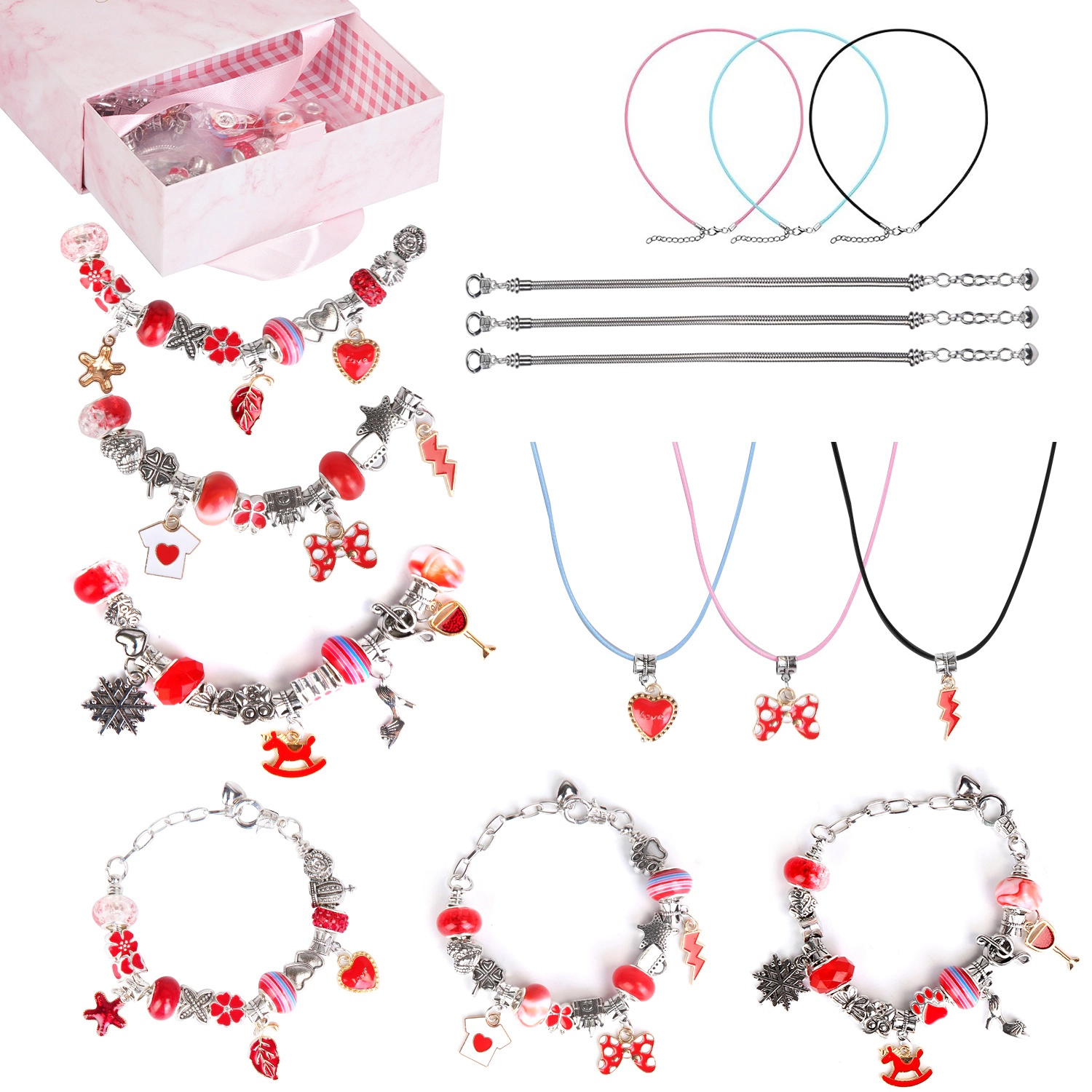 GBruno 66-Piece Charm Bracelet Making Kit