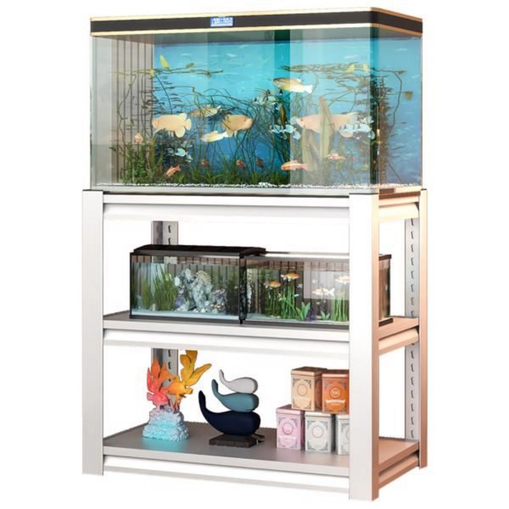 Flynama 3 Tier Metal Aquarium Stand 40-50 Gallon 34H x 18W in Adjustable Heavy Duty Fish Tank Rack for Home Office