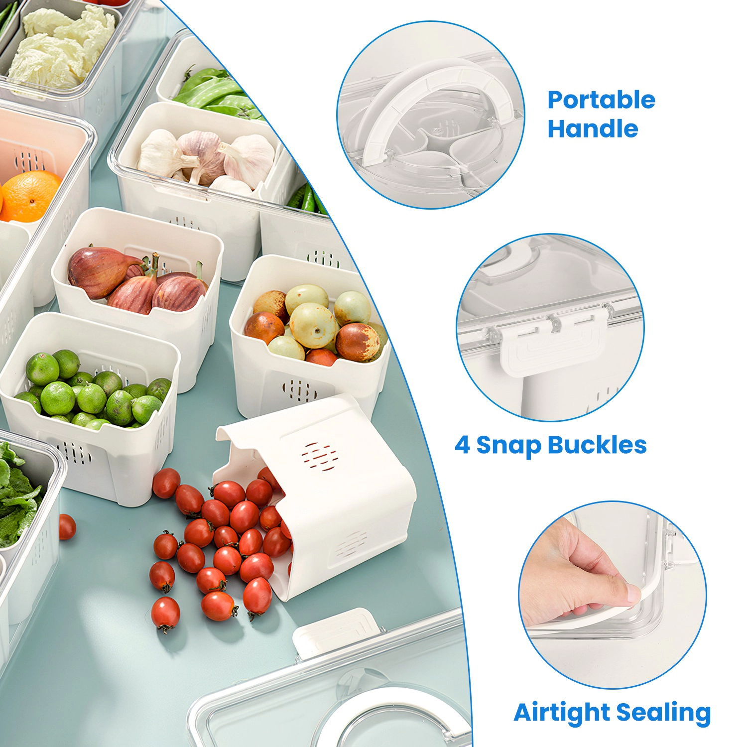 GBruno 2-Pc 4-Compartment Fruit Storage Containers