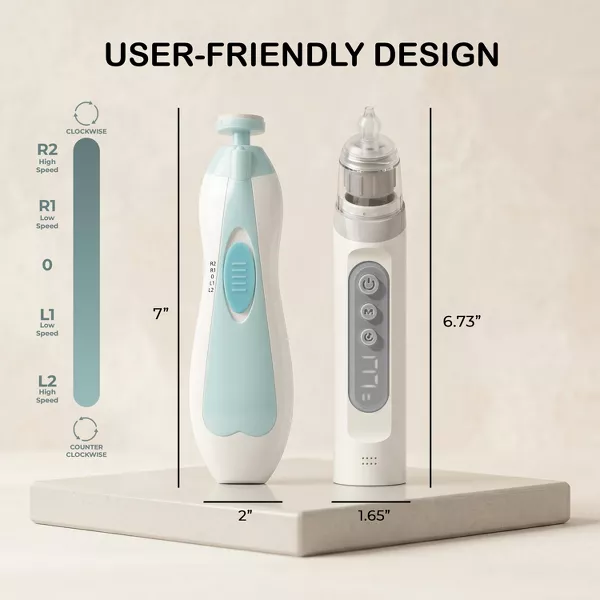 Sperric Nasal Aspirator & Electric Baby Nail Trimmer – Safe, Gentle, and Versatile Baby Grooming Set with Soothing Music