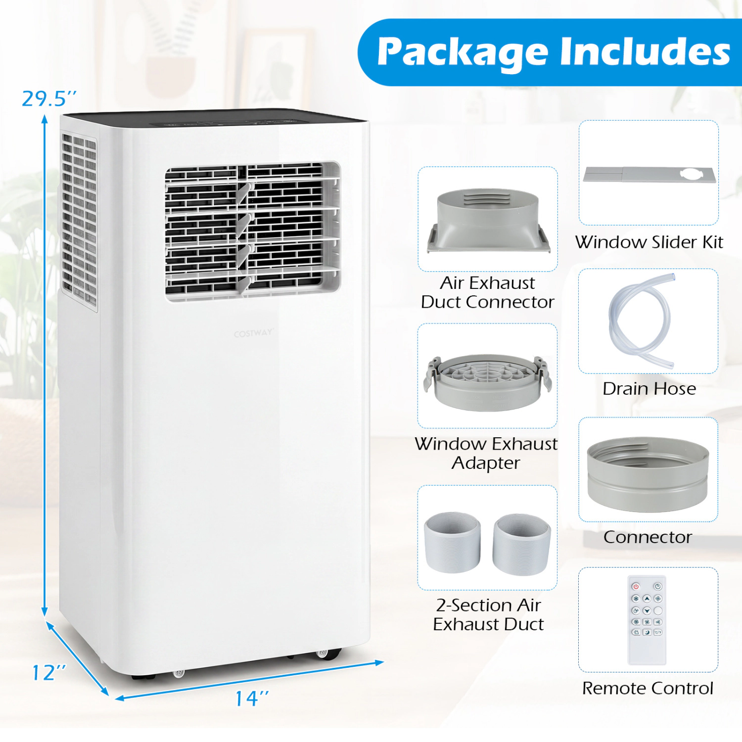 SlickBlue Unisex Portable 14000 BTU Smart Air Conditioner