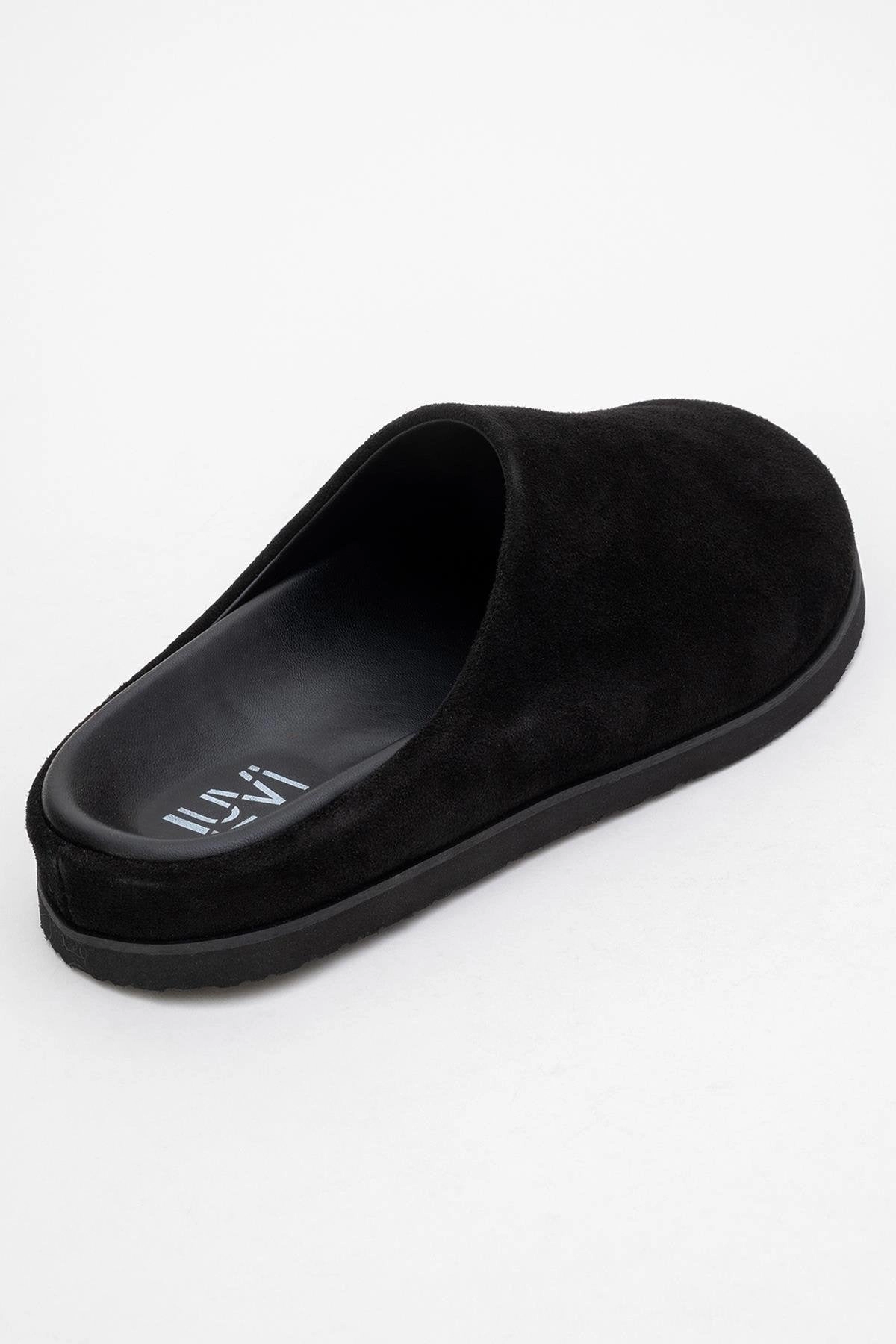 Forever & Always Womens Space Suede Leather Slide Sandals