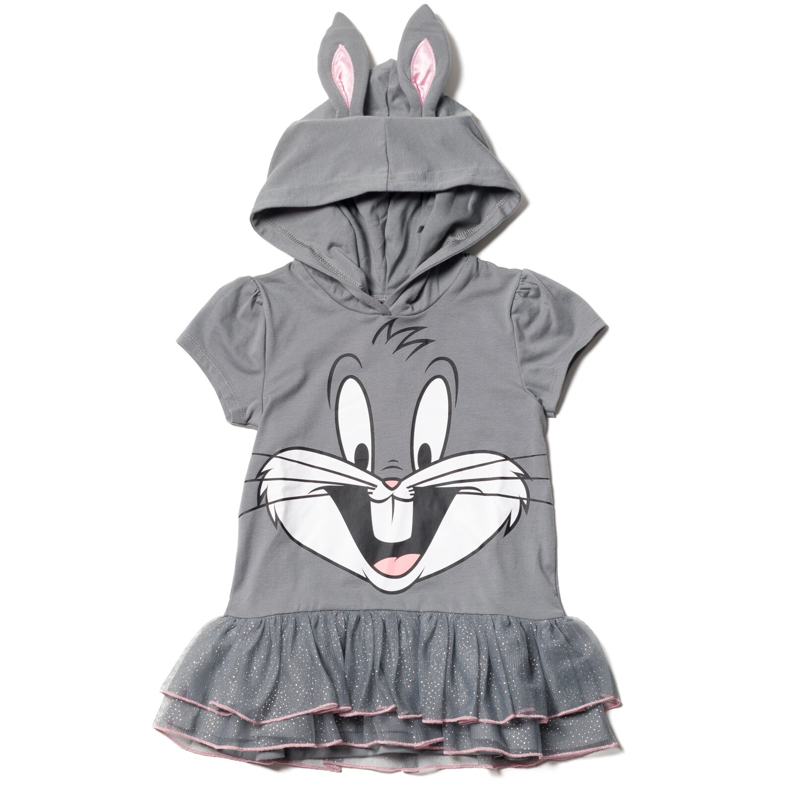 Looney Tunes Buggs Bunny Girls' Cosplay 2-Piece Hooded Tee and Leggings Set