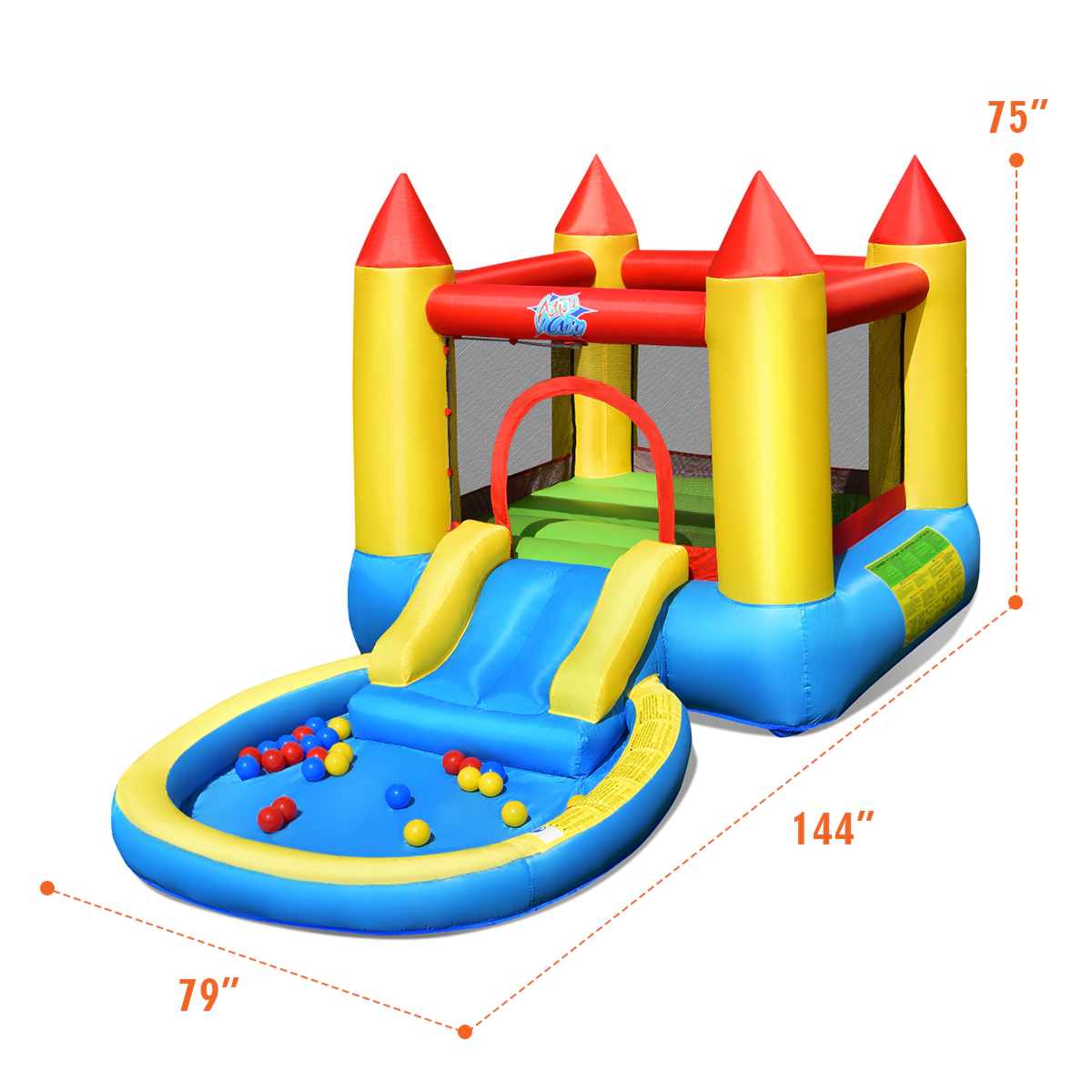Hivvago Inflatable Kids Slide Bounce House with 550w Blower
