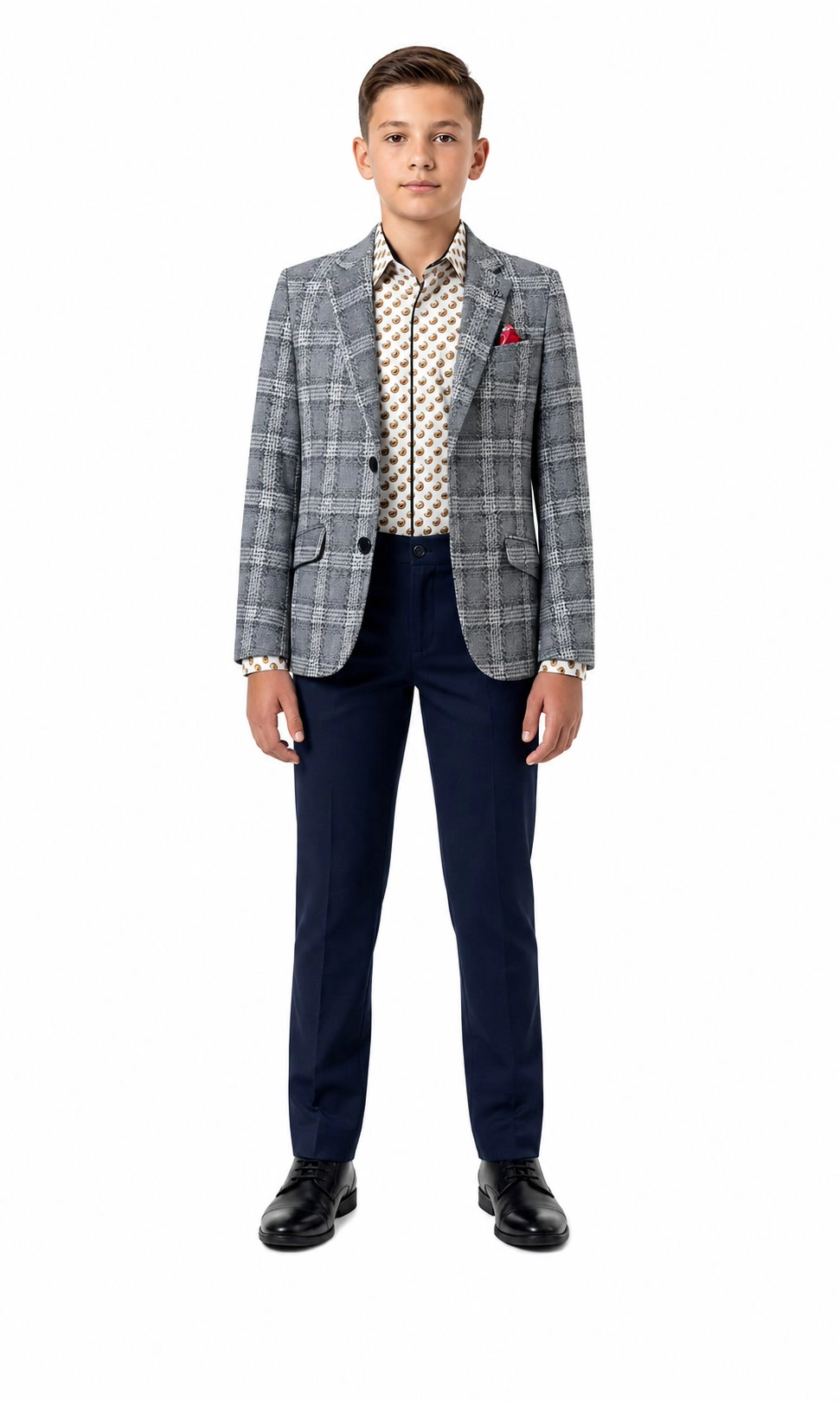Elie Balleh Boys Slim Fit Checke Blazer